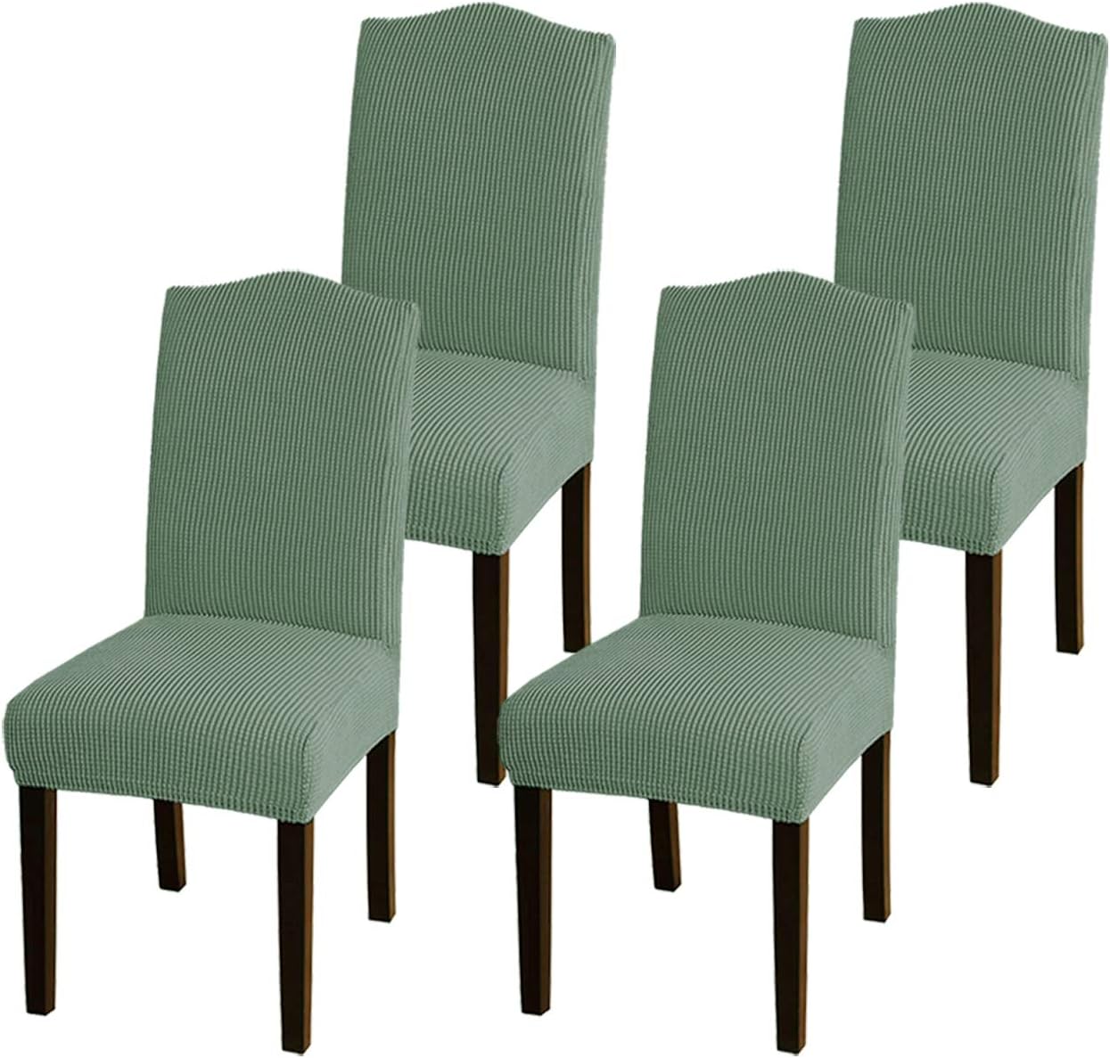 GAEA.TEX Dining Chair Covers Stretch Washable Removable Seat Slipcovers Protector for Dining Room Parson Chair ( Set of 4, Sage Green )