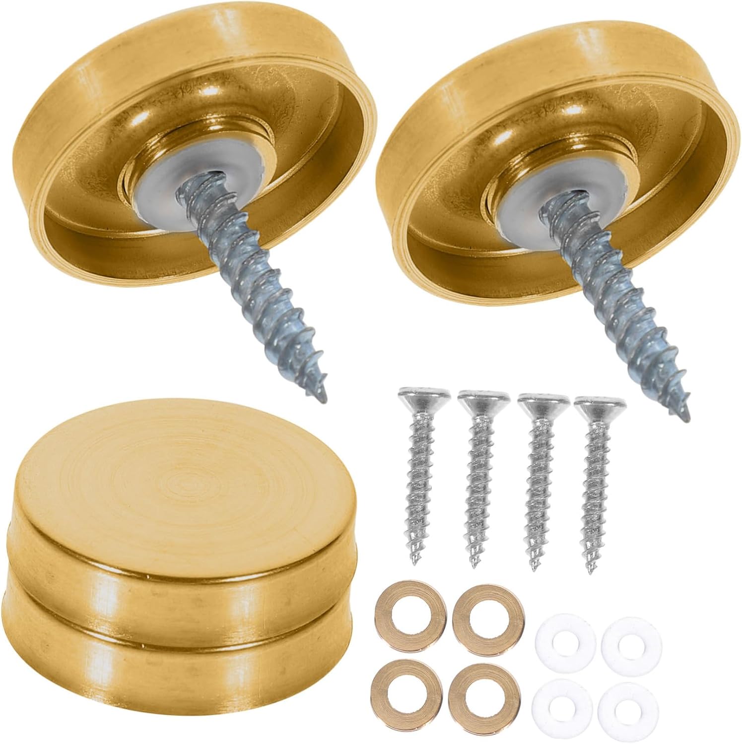 Uonlytech 20pcs 304 Stainless Steel Decorative Screw Covers for Mirrors and Signs Waterproof Fasteners for Bathroom and Kitchen Panels Multi-use Cap Covers for Advertising Projects