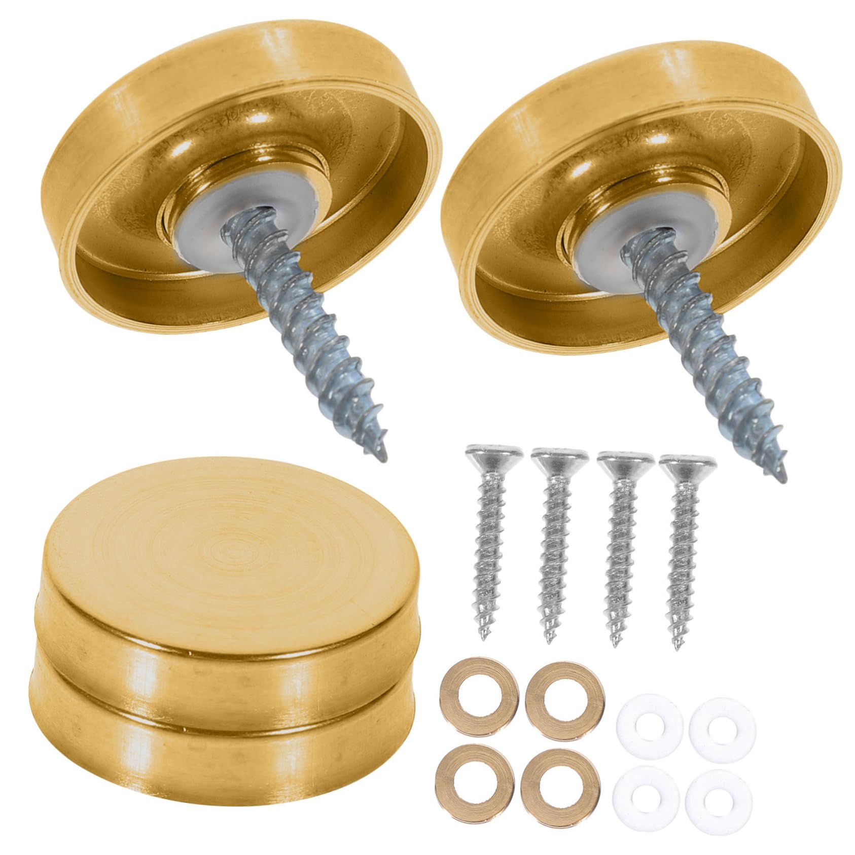 Uonlytech 20Pcs Decorative Caps for Mirror Nails Resistant Hardware for Hanging Glass and Sign Displays Brushed Finish for Home Office Decor