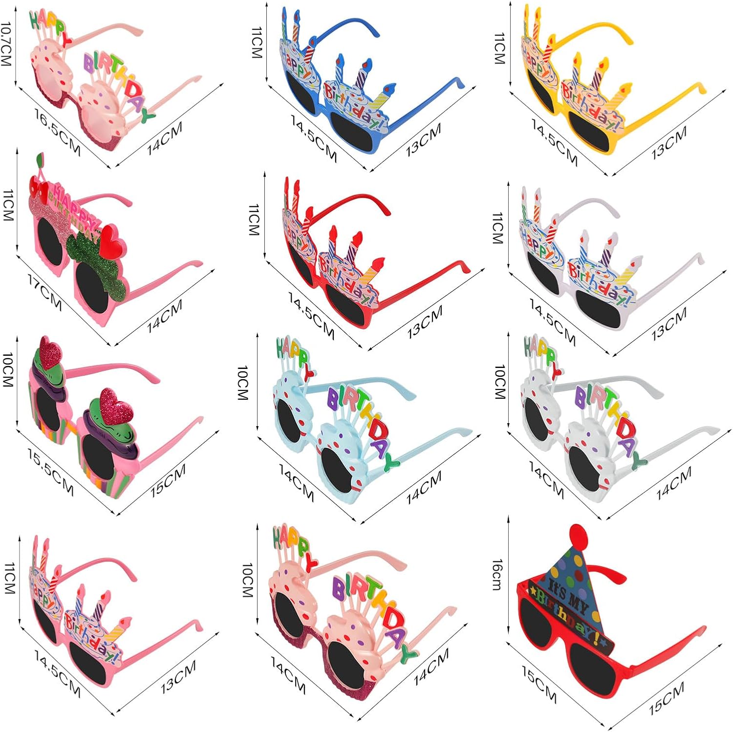 12Pcs Funny Party Sunglasses Supplies,Photo Booth Props,Adult Birthday Party Favors - Image 2