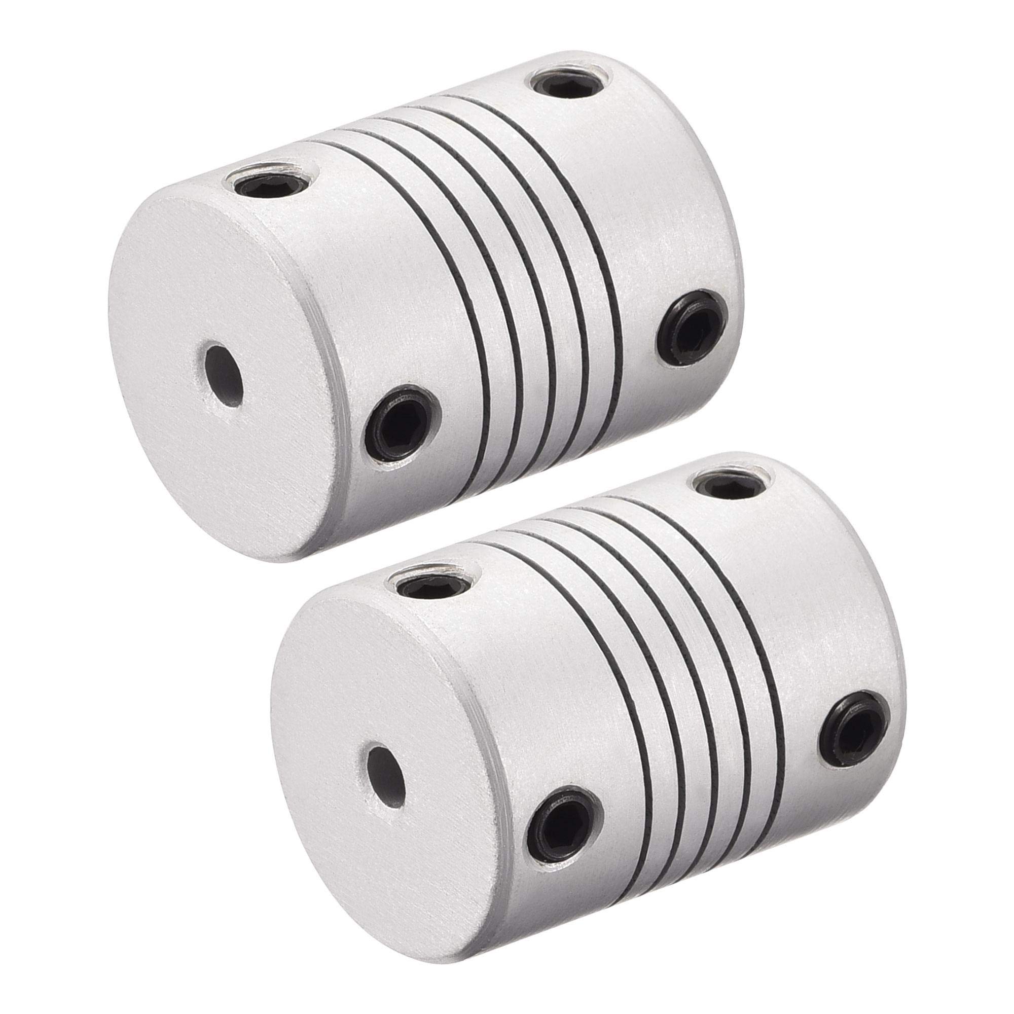 uxcell 2pcs 3mm to 6mm Aluminum Alloy Shaft Coupling Motor Connector Silver