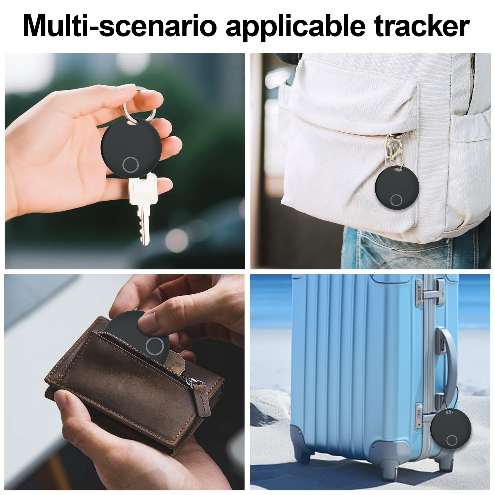 Confezione da 2 etichette per tracciamento bagagli, compatibili con app TUYA, compatibili sia con iOS che Android, localizzatore di chiavi con suono, smart tag, ricerca oggetti per chiavi, borse,