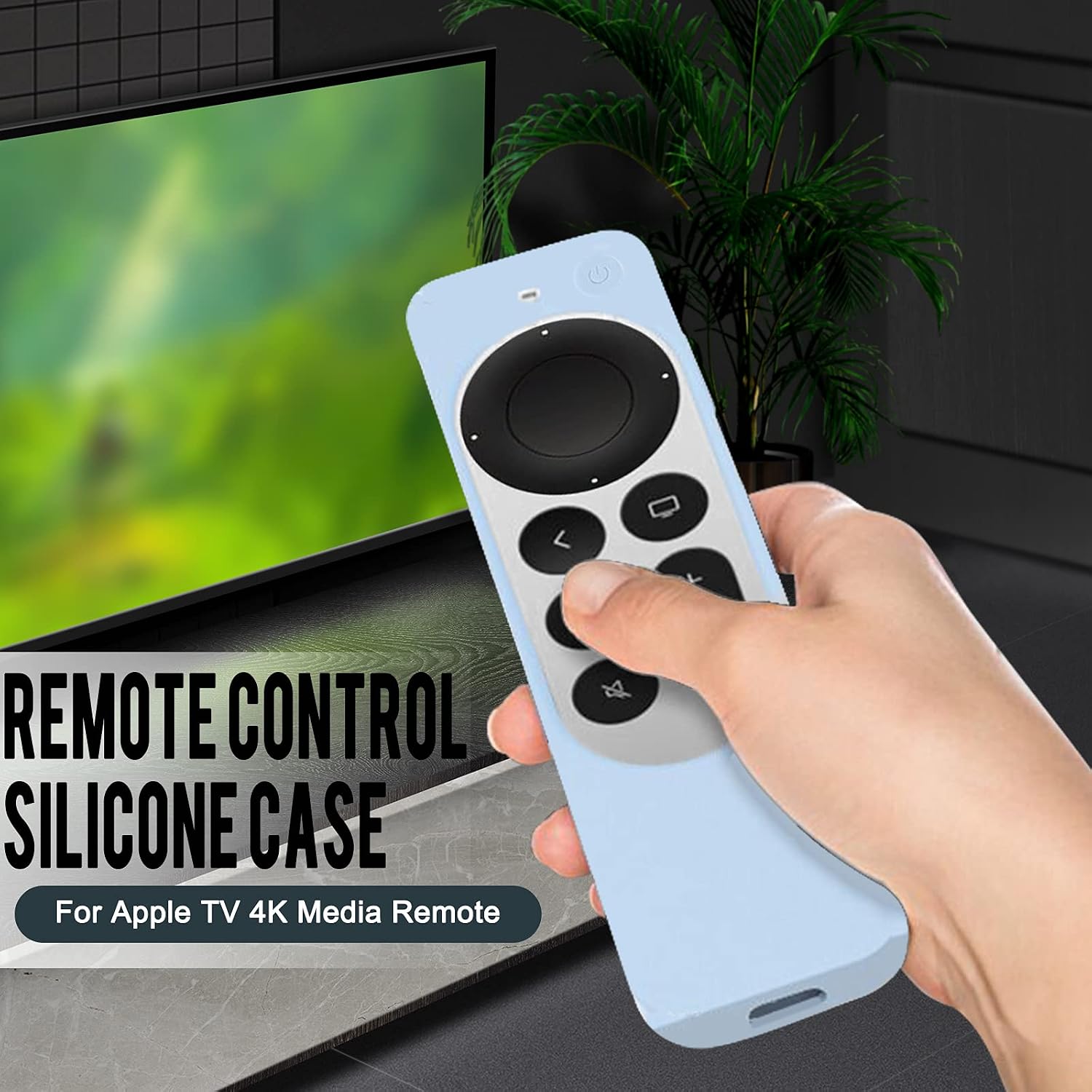 Seltureone Compatible for 2021 Apple TV 4K Siri Remote Cover, Silicone Protective Case Sleeve for 2021 TV HD Siri Remote (2nd Generation), Shock Absorption Washable, Blue
