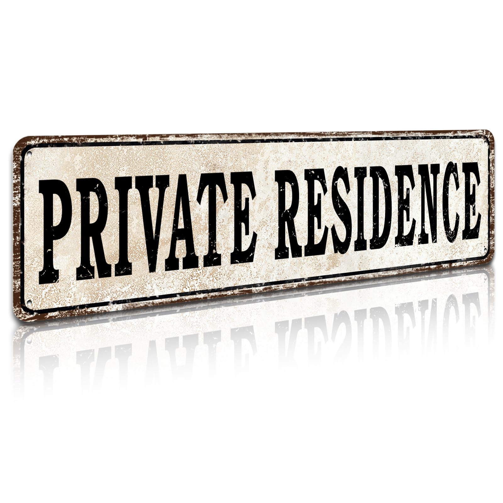 Flavas S014 Metal Signs Private Residence Aluminum Metal Plaque Rustic Tin Sign Retro Wall Decor 4X16 Inch