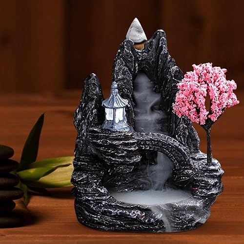 Miniatura 2 de Garneck Soporte para incienso de reflujo, quemador, cascada, conos de incienso de cerámica, soporte para palitos de decoración del hogar