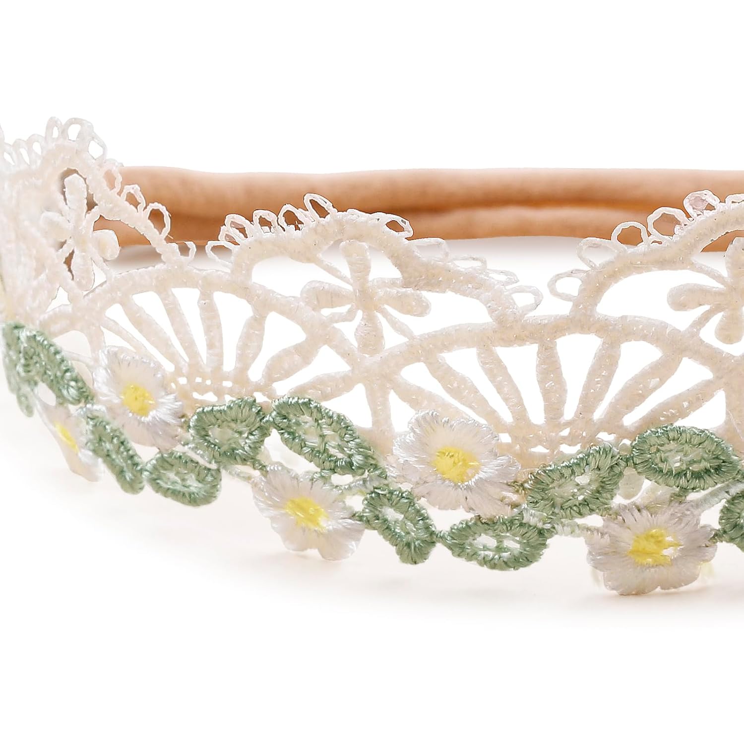 Baby Girl Floral Headband Nylon Flower Crown Elastic Hairband 3pcs Hair Accessories Gift for Girls (9557-001) - Image 5