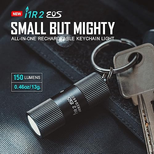 Miniatura 2 de Olight I1R 2 Eos - La linterna EDC de 150 lúmenes es alimentada por una sola batería recargable de iones de litio incorporada, diminuta, recargable,
