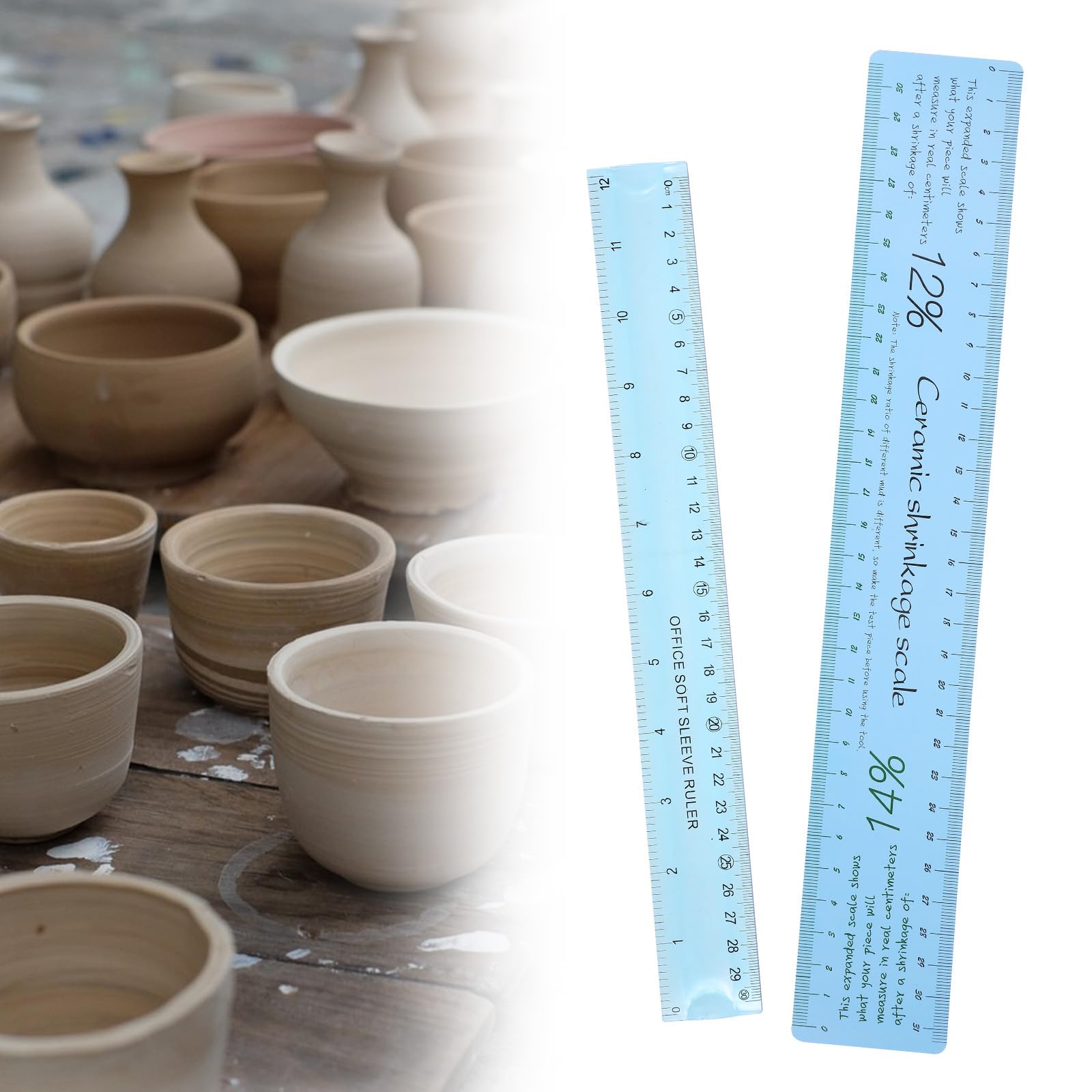 Pottery Round Ruler Ceramic Sculpting Tools 2pcs Ceramic Shrinkage Scale Rulers - Accurate ...