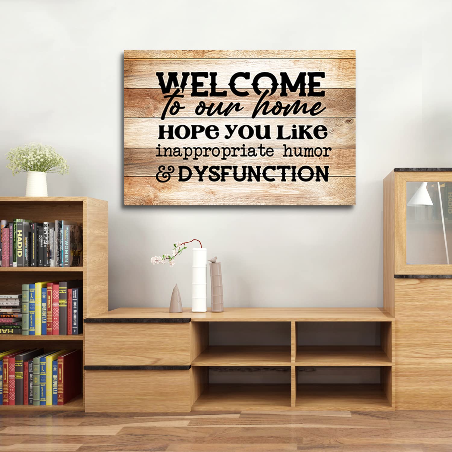 AIYISU Letrero Divertido En Lienzo Para Pared, Diseño De Citas De Familia, Póster Enmarcado Inspirador, Obra