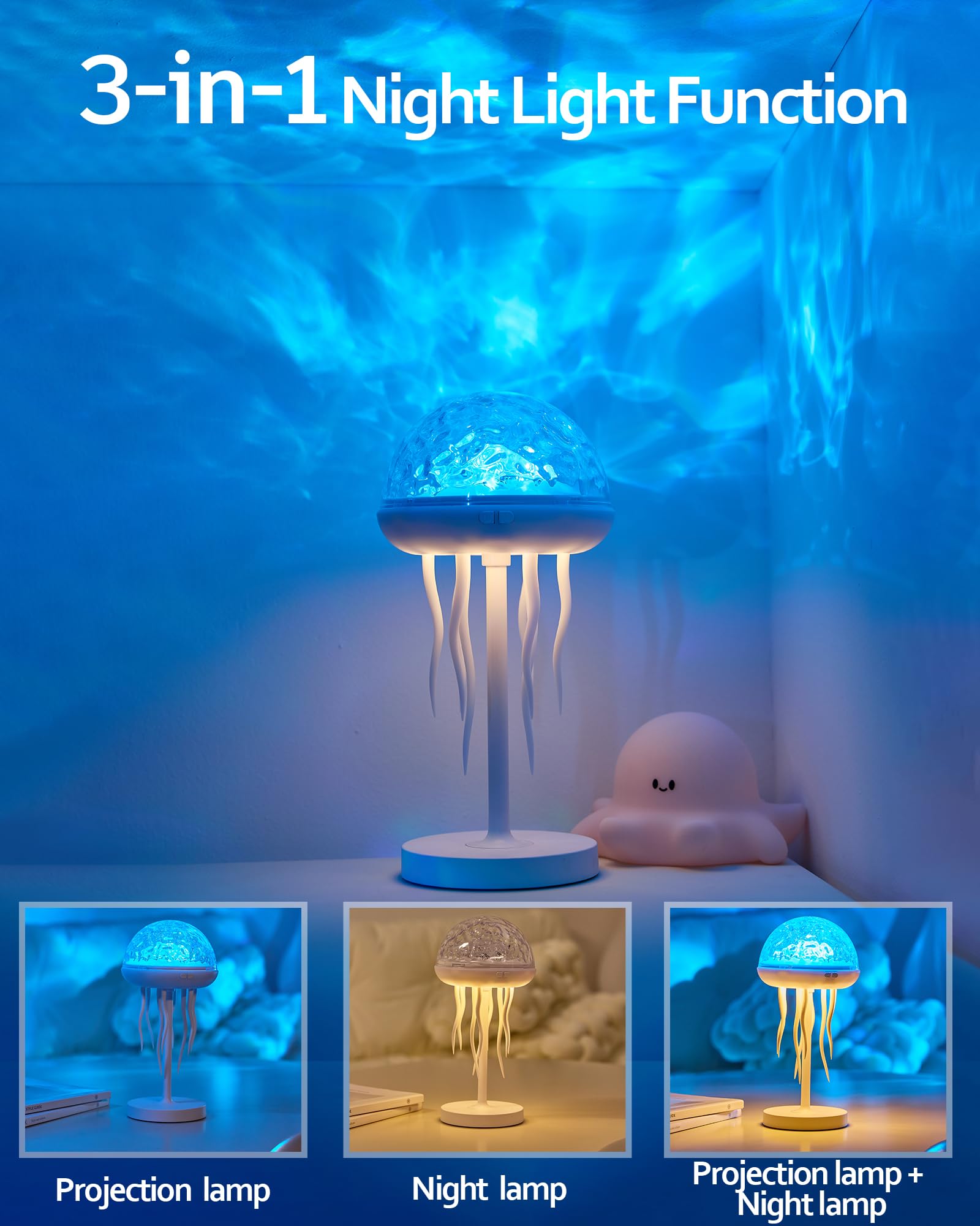 yokye Jellyfish Ocean Wave Projector Light, 7-Color Northern Lights with Remote - Image 3