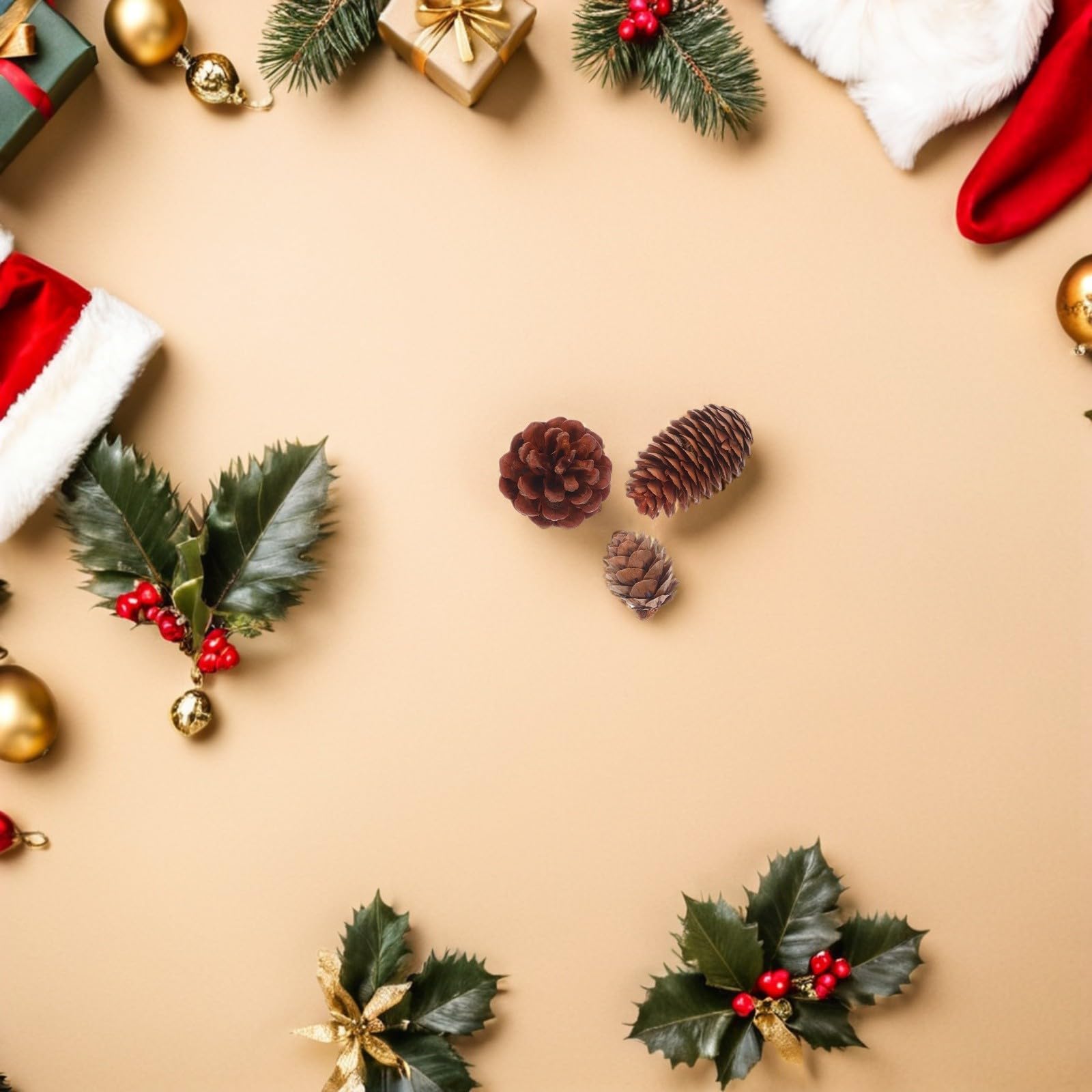 Yardwe 120 Stück Kleine Tannenzapfen aus Natürlichem Kiefernzapfen für Bastelarbeiten Wiederverwendbar und Einfach Kombinierbar Weihnachtsbaumschmuck und Festliche Dekoration für Partys