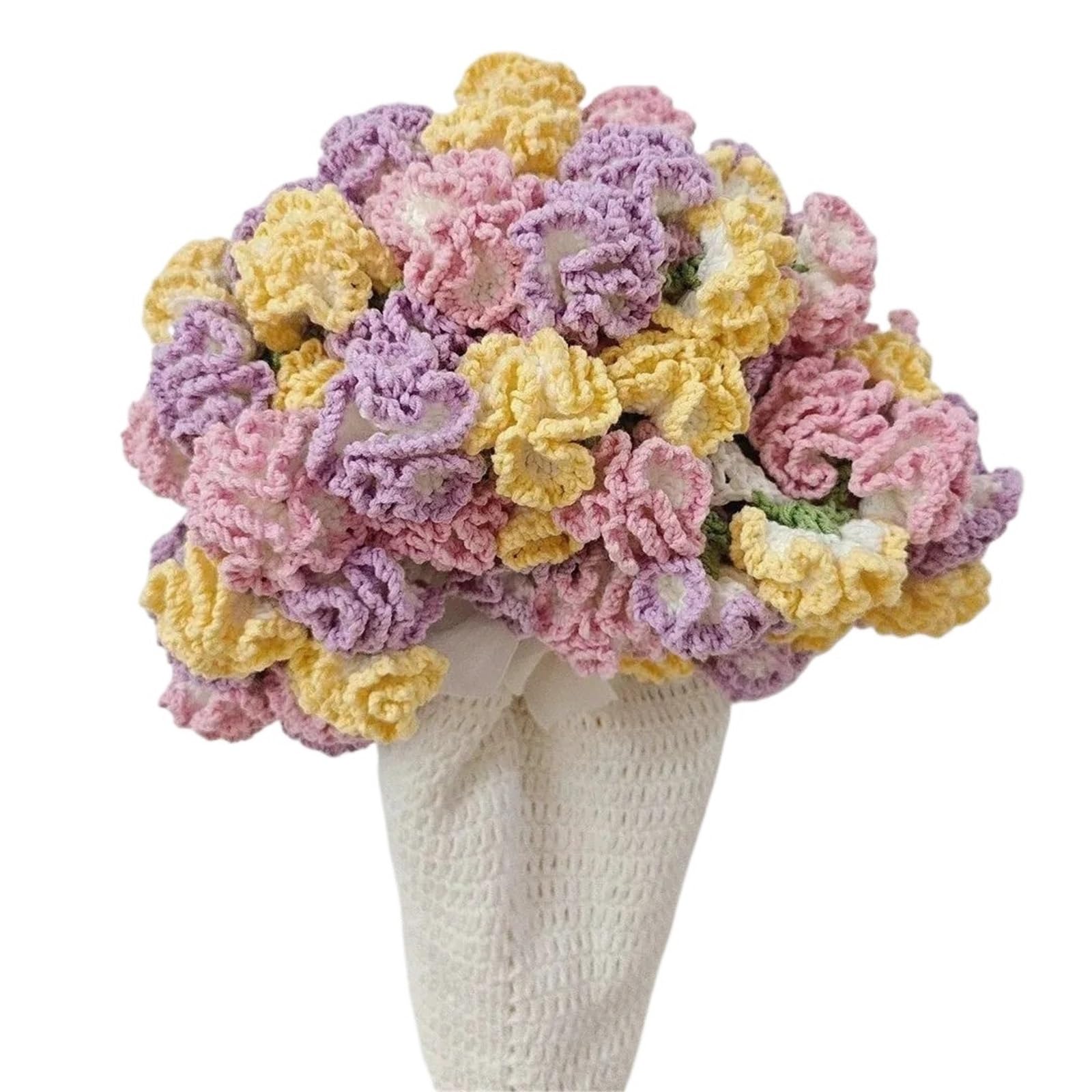 TRRYUIP Bouquet Blanket Creative 60/80/110cm Rose Bouquet Blankets Crocheted Flower Blanket(Color-04,110cm)