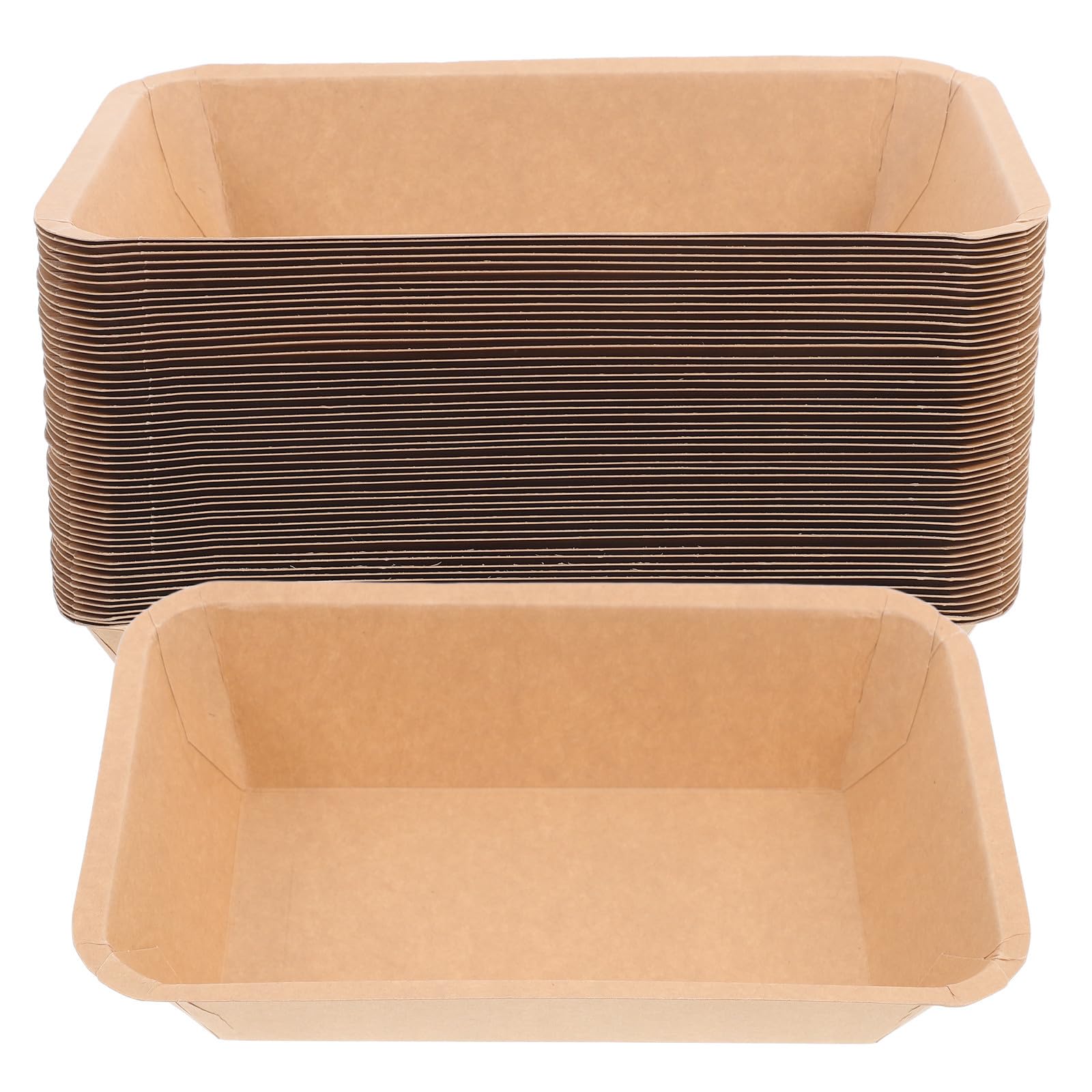 Plateaux alimentaires jetables grand format en papier kraft kaki résistant et polyvalent