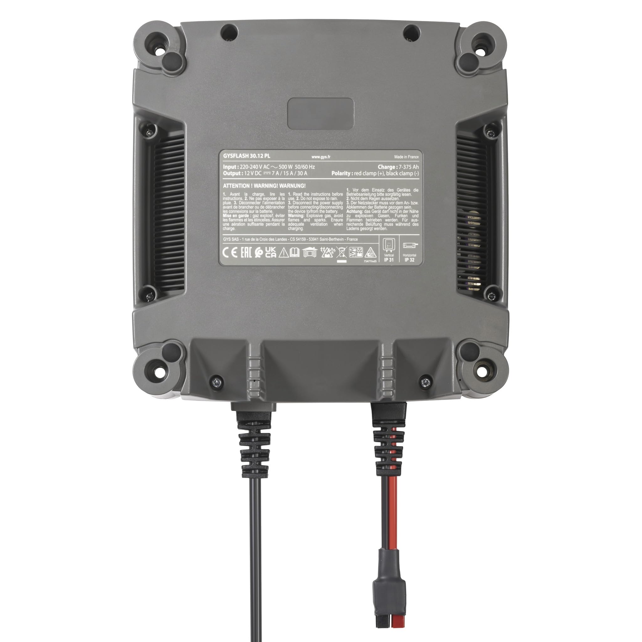 GYS Auto Chargeur de batterie pour Voiture Camions Moto Capacité de batterie À partir de 7Ah Capacité de batterie À partir de 15Ah 029668