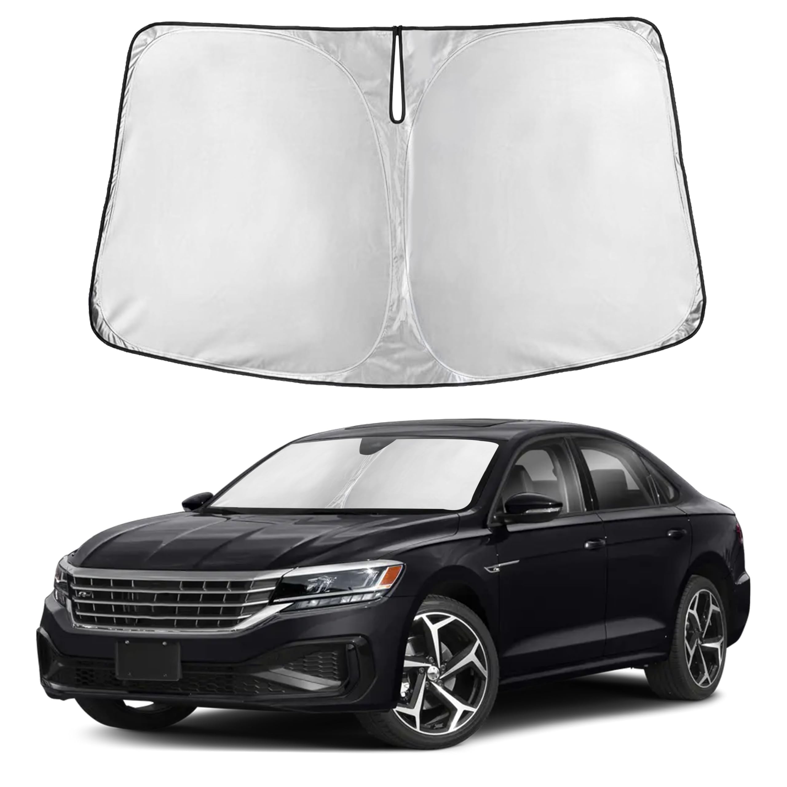 Autovir Windshield Sun Shade Fit for 2012-2020 2021 2022 Volkswagen Passat Sunshade, Front Car Window Shades Sun Visor, Blocks UV Rays & Heat, Car Accessories Fit for Volkswagen Passat 2012-2022