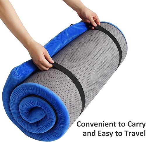 Miniatura 6 de Almohadilla gruesa para dormir de campamento, almohadillas de lana de cordero para adultos, tapete de dormir suave, almohadilla antideslizante para