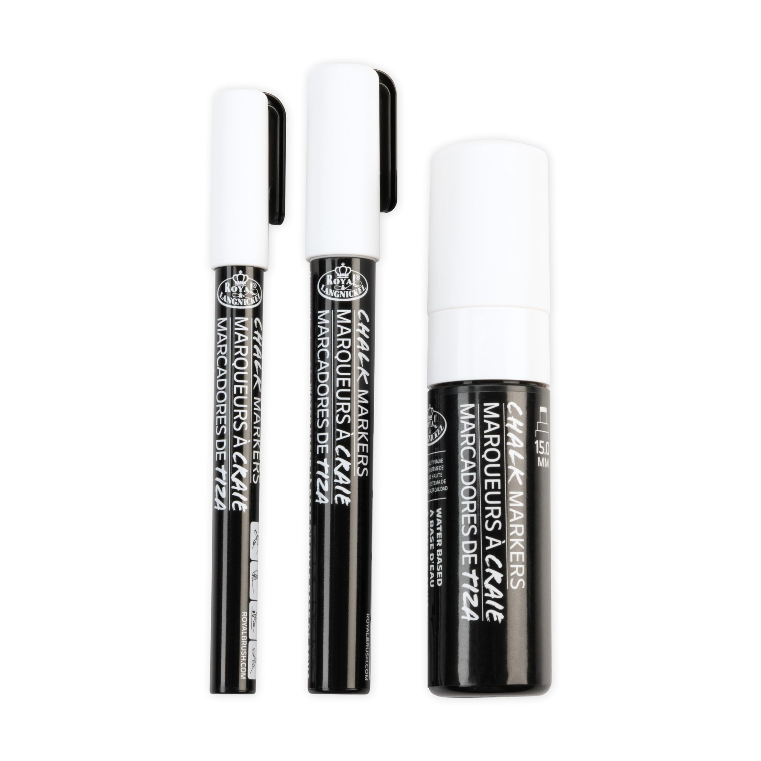 Royal & Langnickel 3pc WHITE VARIETY SIZE CHALK MARKER SET - Image 3