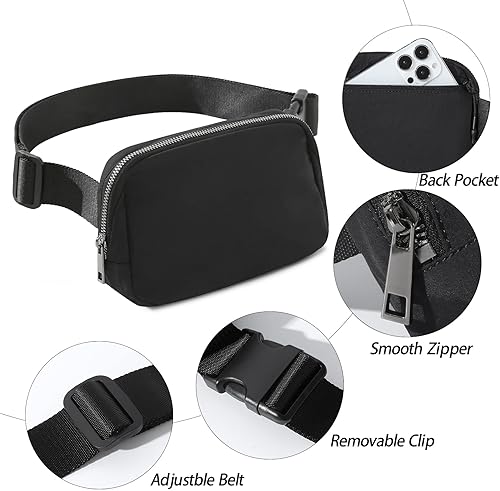 Miniatura 5 de TOBVZOO Riñoneras unisex a la moda, resistente al agua, correa ajustable, 1 compartimento principal, 3 ranuras de malla, 1 bolsillo trasero con
