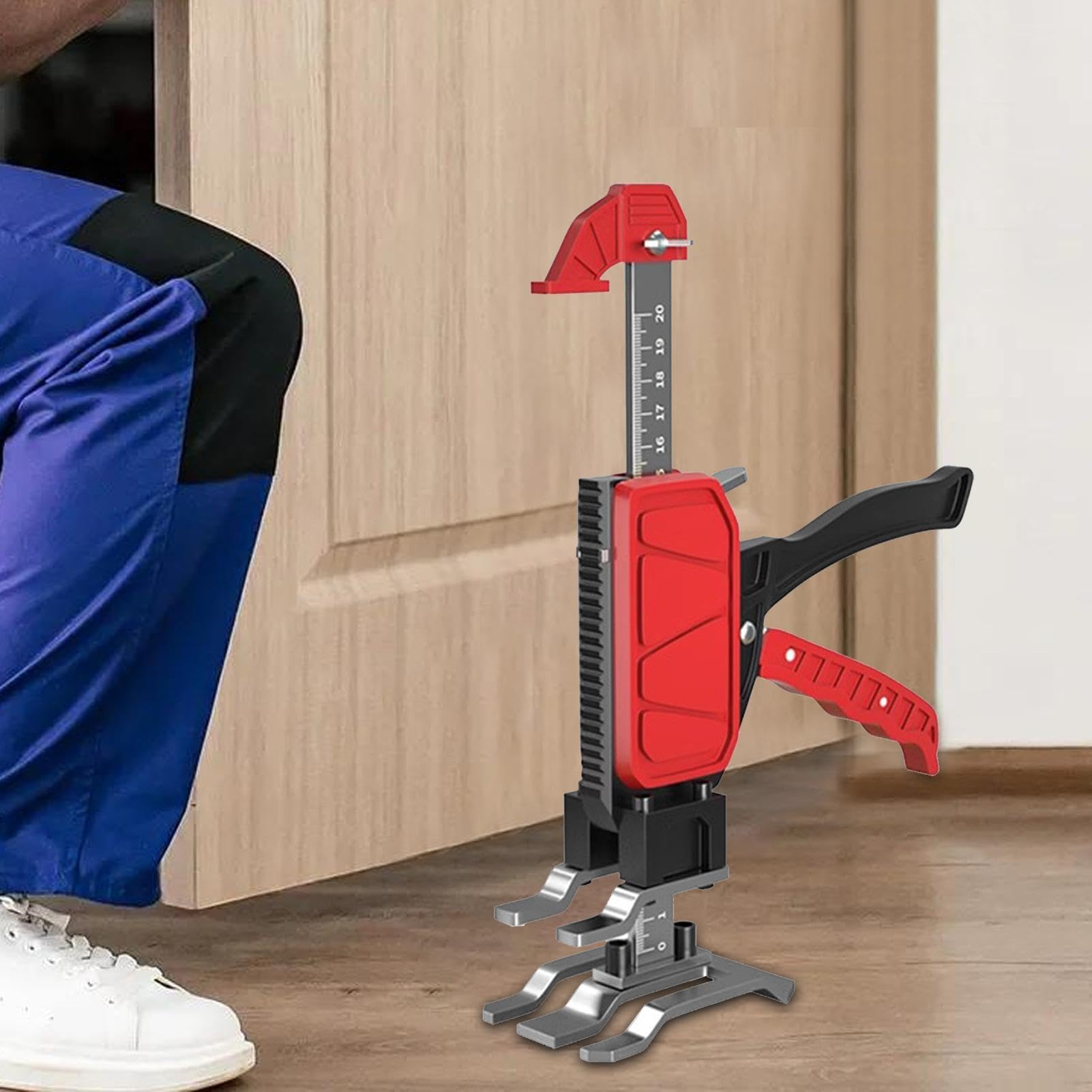 Cric à bras permettant d'économiser du travail – 45 en acier et ABS, plage de levage de 0 à 7,28 pouces | Cric à levier robuste de 200 kg, lève-sol et cloisons sèches pour carrelage, armoire, revêteme