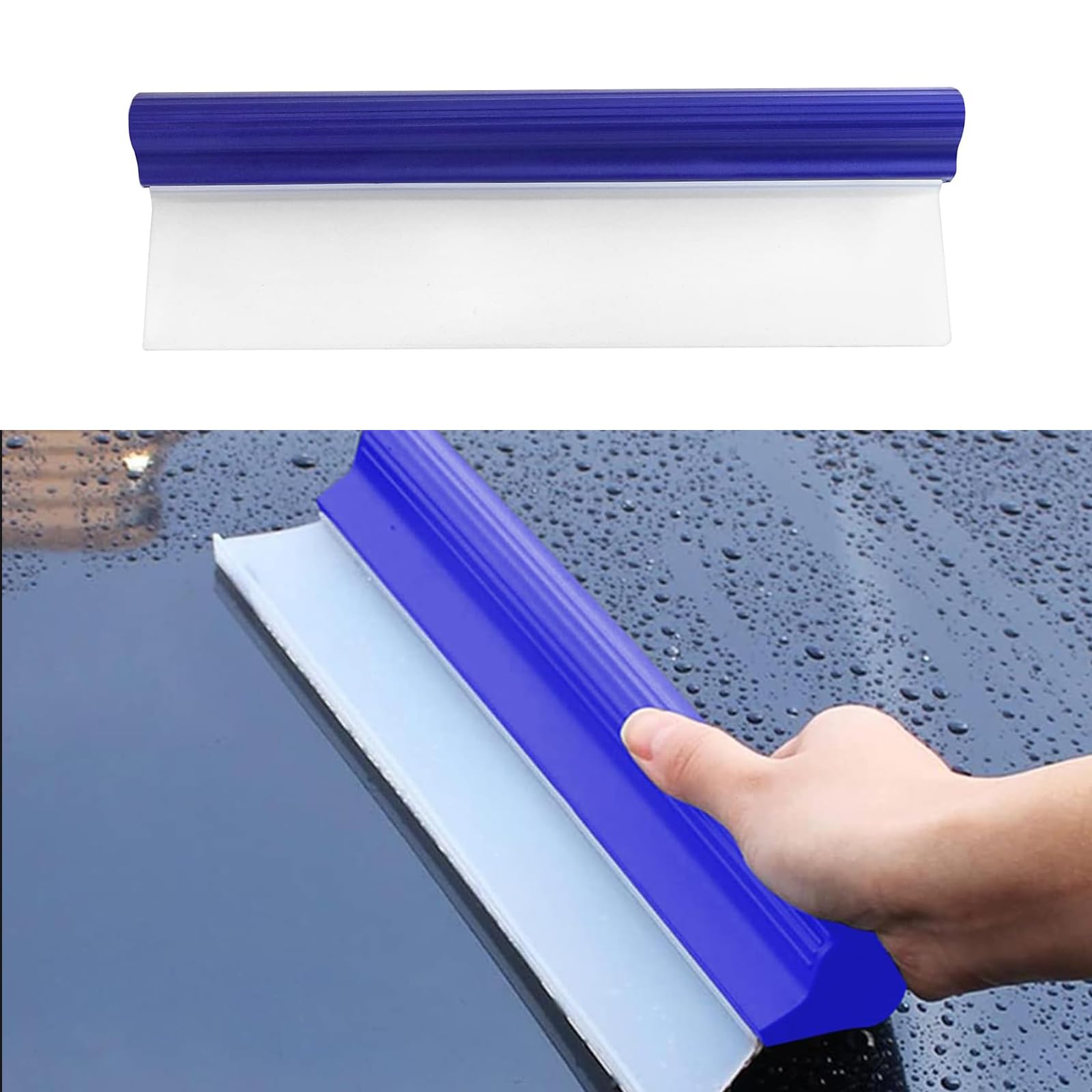 Professional Automotive Wiper Blade Squeegee, 12 inch 3-Layer Silicone Water Blade, Super Flexible T-Bar Squeegee Wiper, Car Handheld Quick Drying Squeegee for Glass or Home Windows