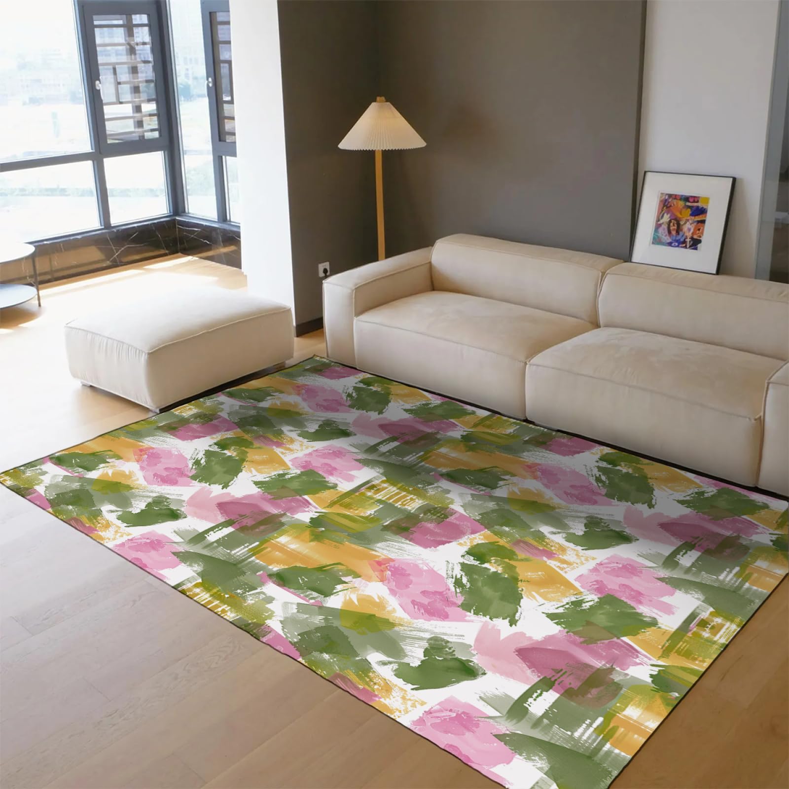 Nowoczesny kolorowy dywan z klockami - zmywalny, niski profil, do salonu, sypialni, biura. 180x250cm