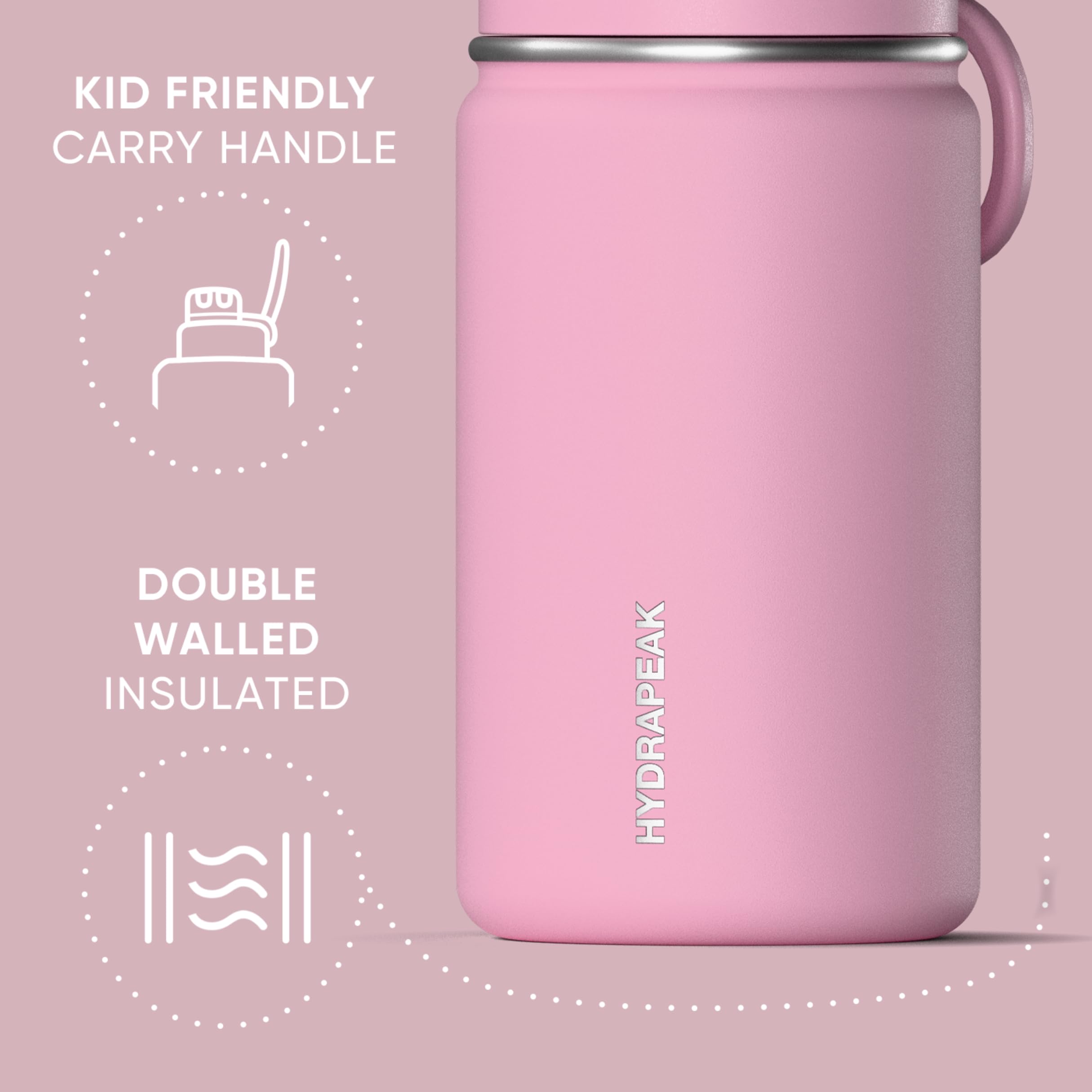 Amazon.com: Hydrapeak Mini 14oz Water Bottle with Straw Lid