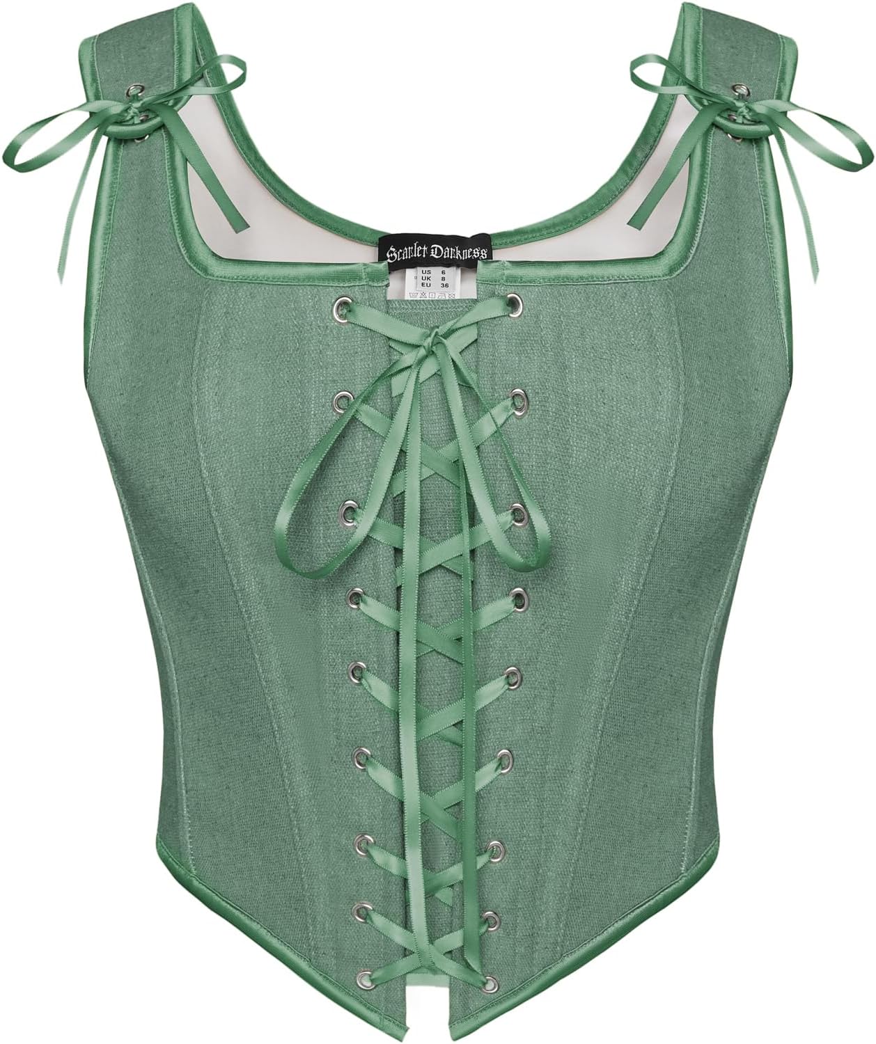 Scarlet Darkness Renaissance Corset Tops for Women Vintage Lace Up Overbust Bustier Bodice