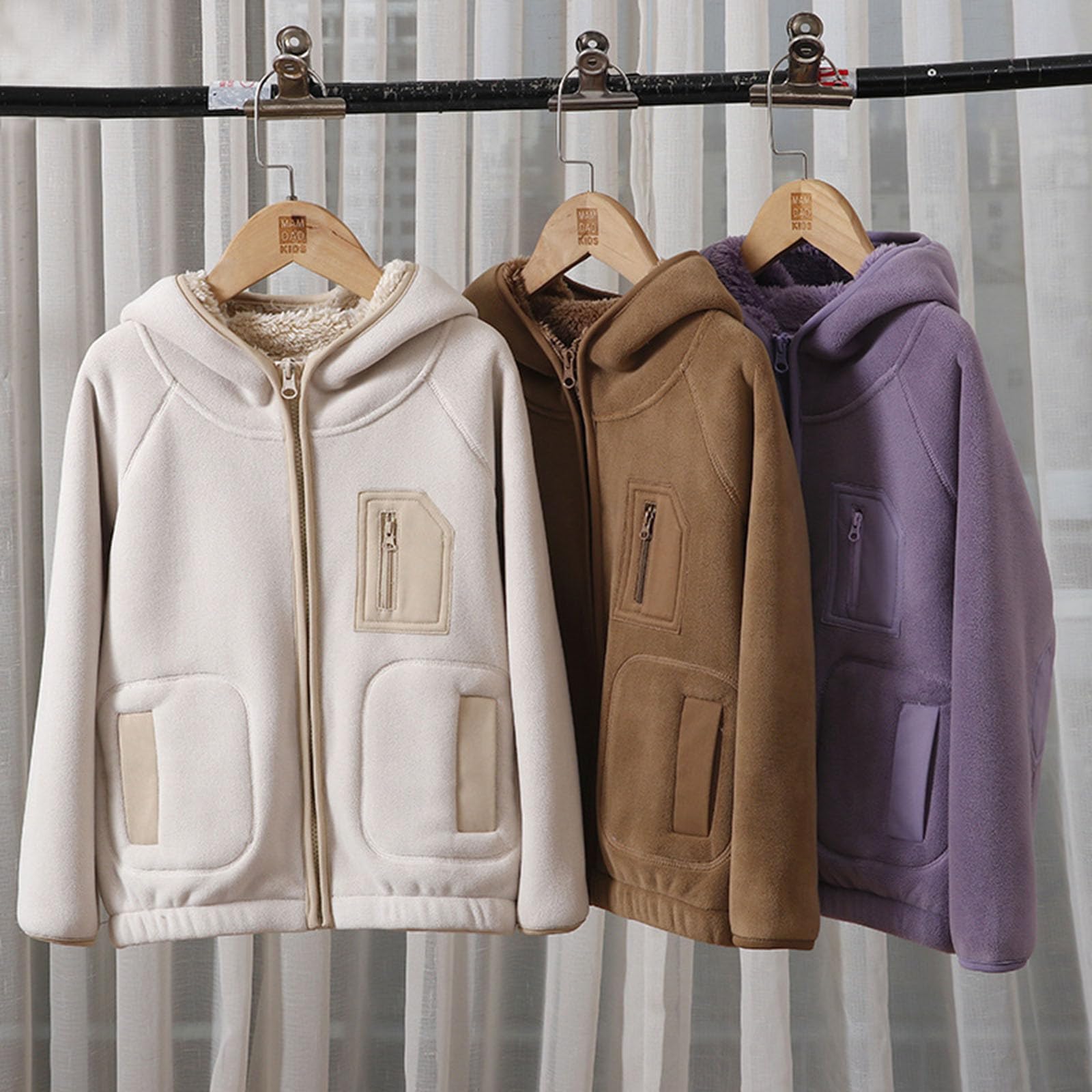 Genérico Chaqueta Niño - Chaqueta Térmica De Invierno para Niño con Forro Polar Y Capucha Abrigo Exterior Cortavientos Ropa Frío