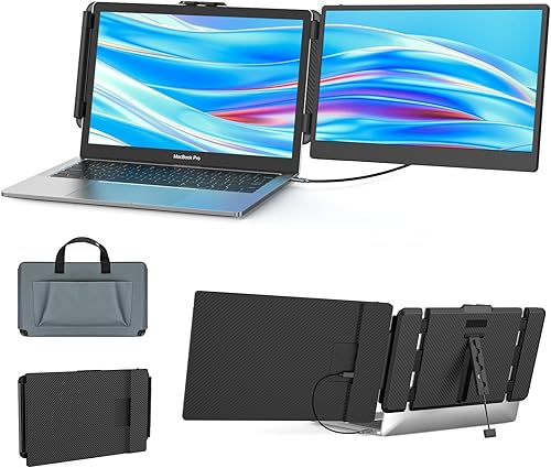 Extensor de pantalla para laptop, monitor portátil de 14 pulgadas, extensor de monitor IPS FHD 1080P, Plug and Play sin controlador, para portátil