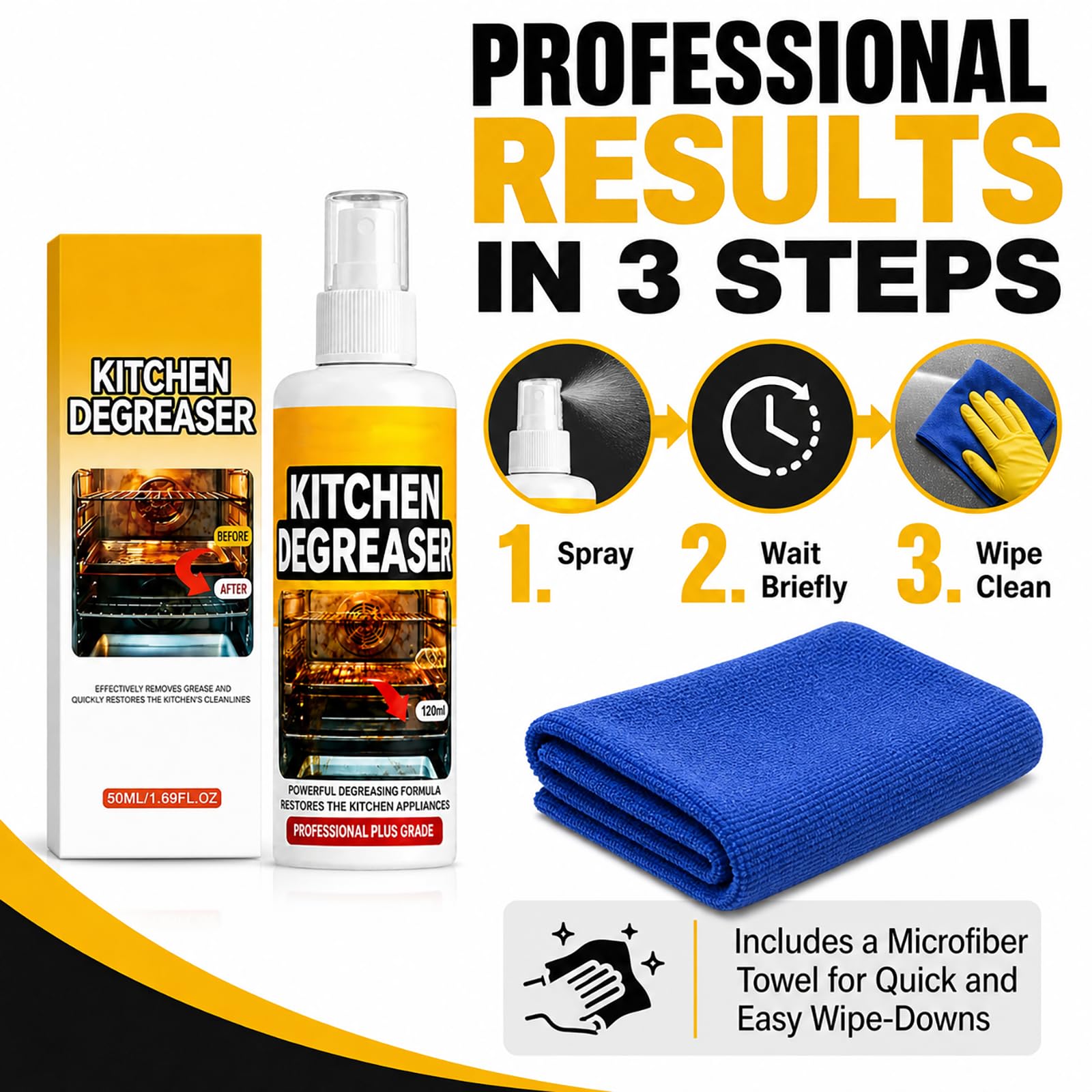 Grill Degreaser Spray Heavy Duty Cleaner For Outdoor Grills (3 Pcs) | Cuts Through Tough Grease And Residue For Grills, Smokers, And Outdoor Cooking Areas