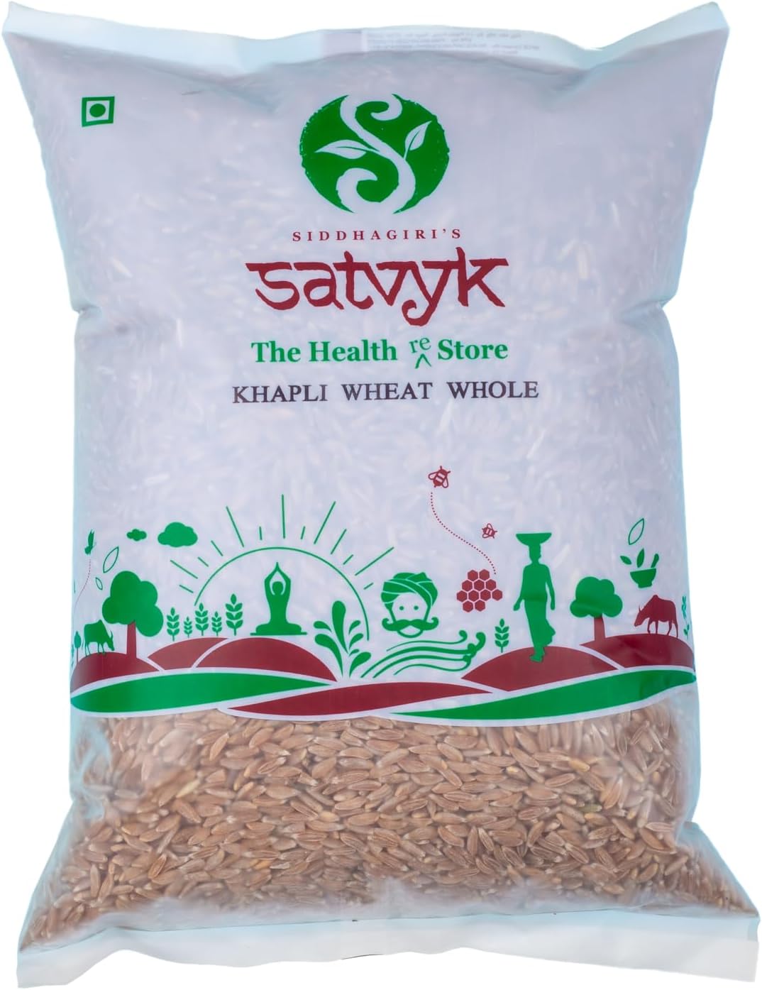 Khapli Wheat (Set of 3-3kg) - Unpolished Khapli Genhu| Fiber Rich Whole Grain| Emmer Whole