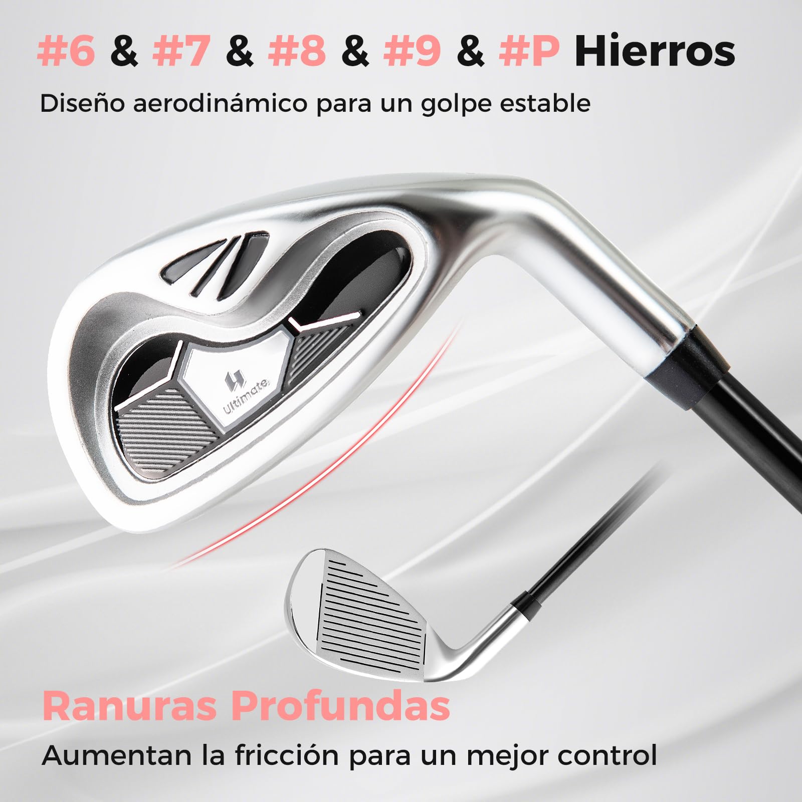 GYMAX Juego Completo de Golf para Mujer, Set Completo para Principiantes con 460CC #1 Driver, #3 Fairway, #4 Hybrid, #6, #7, #8, #9 & #P Hierros y Putter