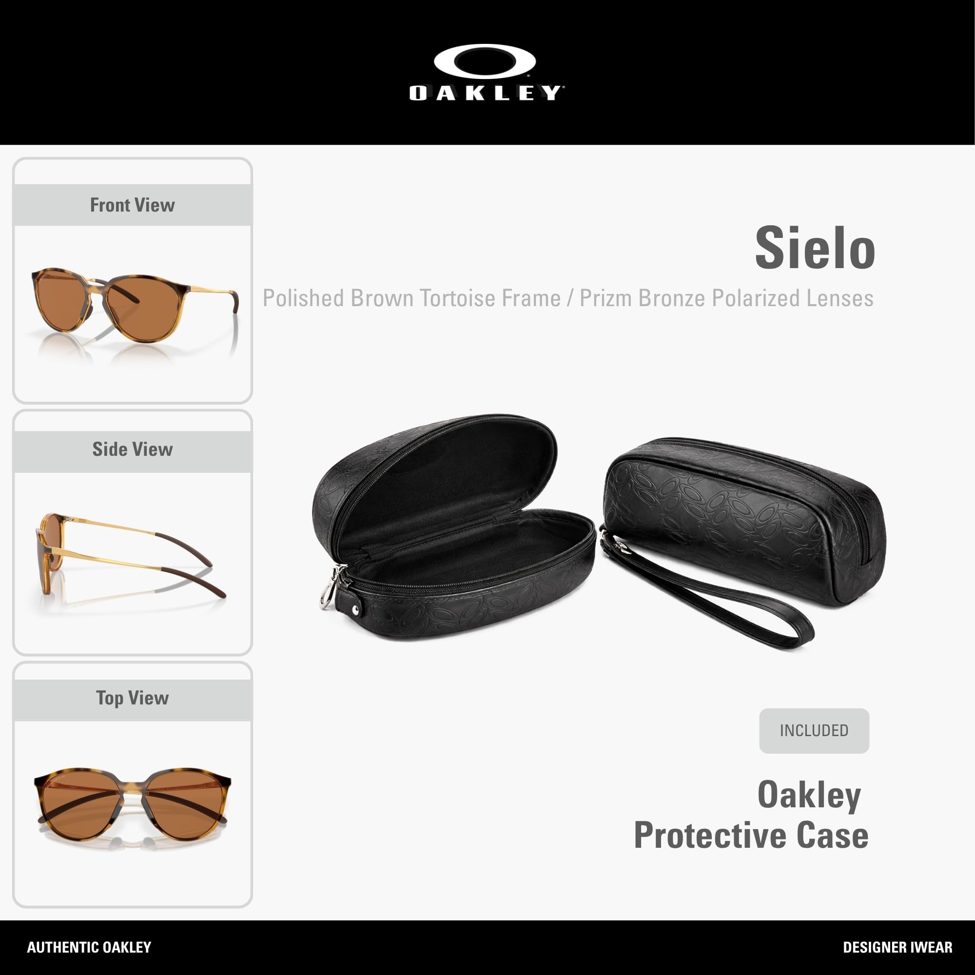 Oakley Sielo OO9288 Runde Sonnenbrille für Damen + Bundle Zubehörleine + Designer-iWear Kit