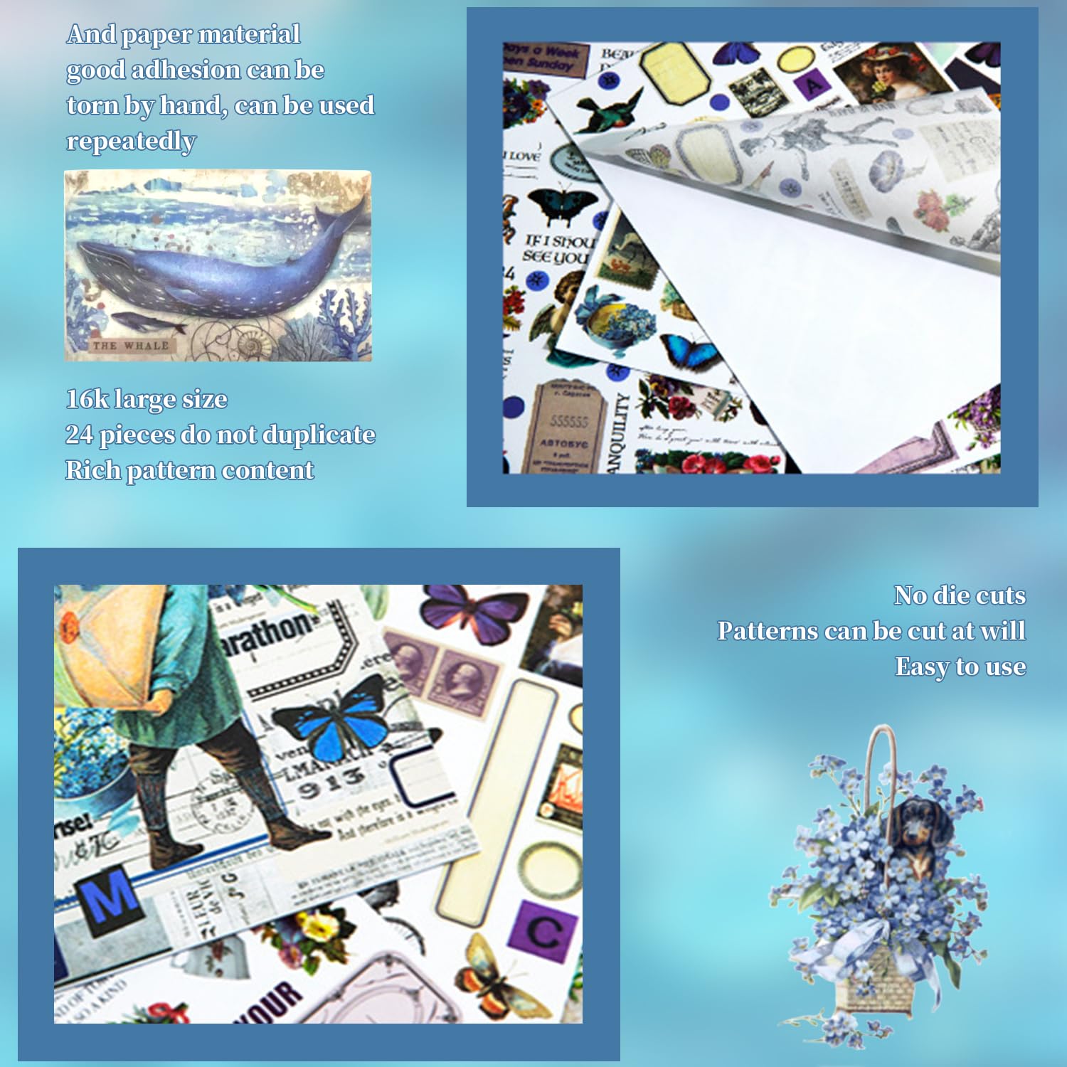 800+ Stickers Scrapbooking Vintage - 24 Fogli, Tema Verde, Per Diari, Album E Decorazioni - Foto 7