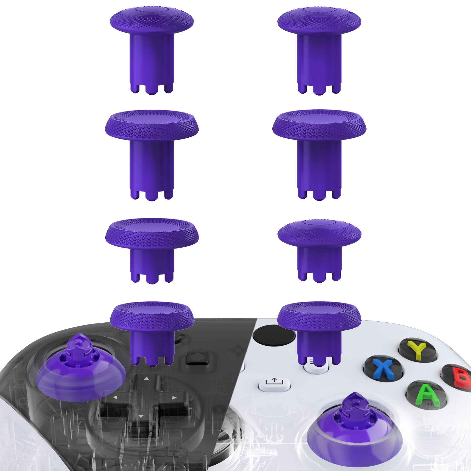 eXtremeRate ThumbsGear V3 Thumbsticks for Xbox Series X/S Controller, Xbox One S/X, Xbox One Elite V1, Interchangeable Joysticks Attachments for Nintendo Switch Pro Controller, Purple