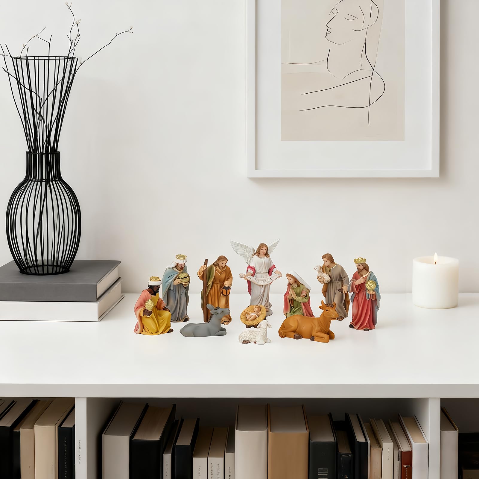 Krippe Weihnachtsschmuck Religiöse Jesus Figuren Krippe
