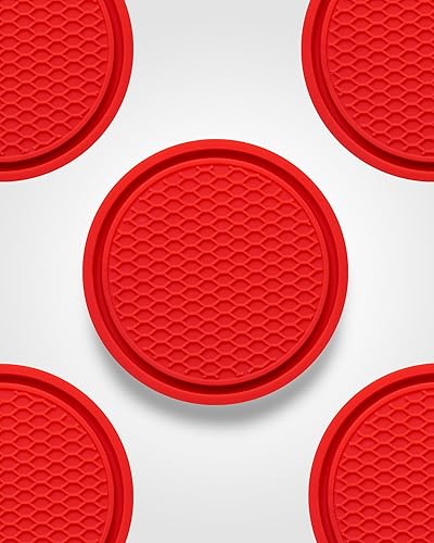 Miniatura 4 de Posavasos para portavasos de automóvil, paquete de 4 posavasos de silicona para automóvil, insertos antideslizantes universales, accesorios para el