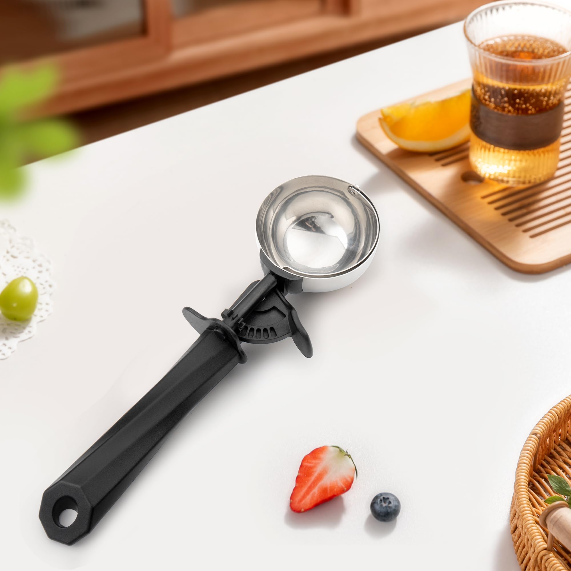 Porzionatore per Gelato in Acciaio Inox 90 ml con Grilletto Impugnatura Ergonomica
