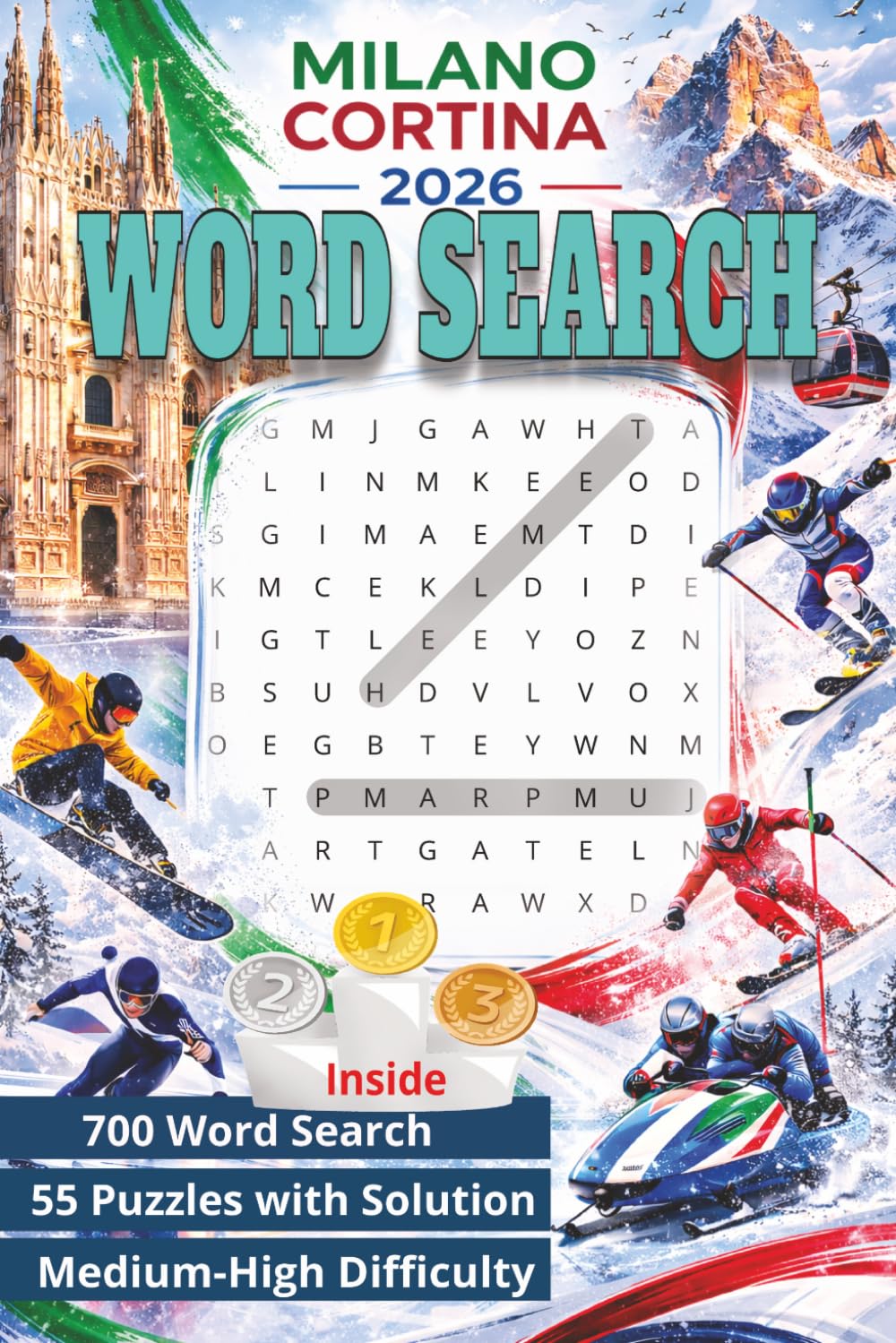 Olympic Winter Games Milano Cortina 2026 Word Search Puzzles: Sports Related Puzzles, Easy to Read Print, about Olympics, Winter, Sports, ice game, ... Gift for Holidays, Vacations and Relaxation