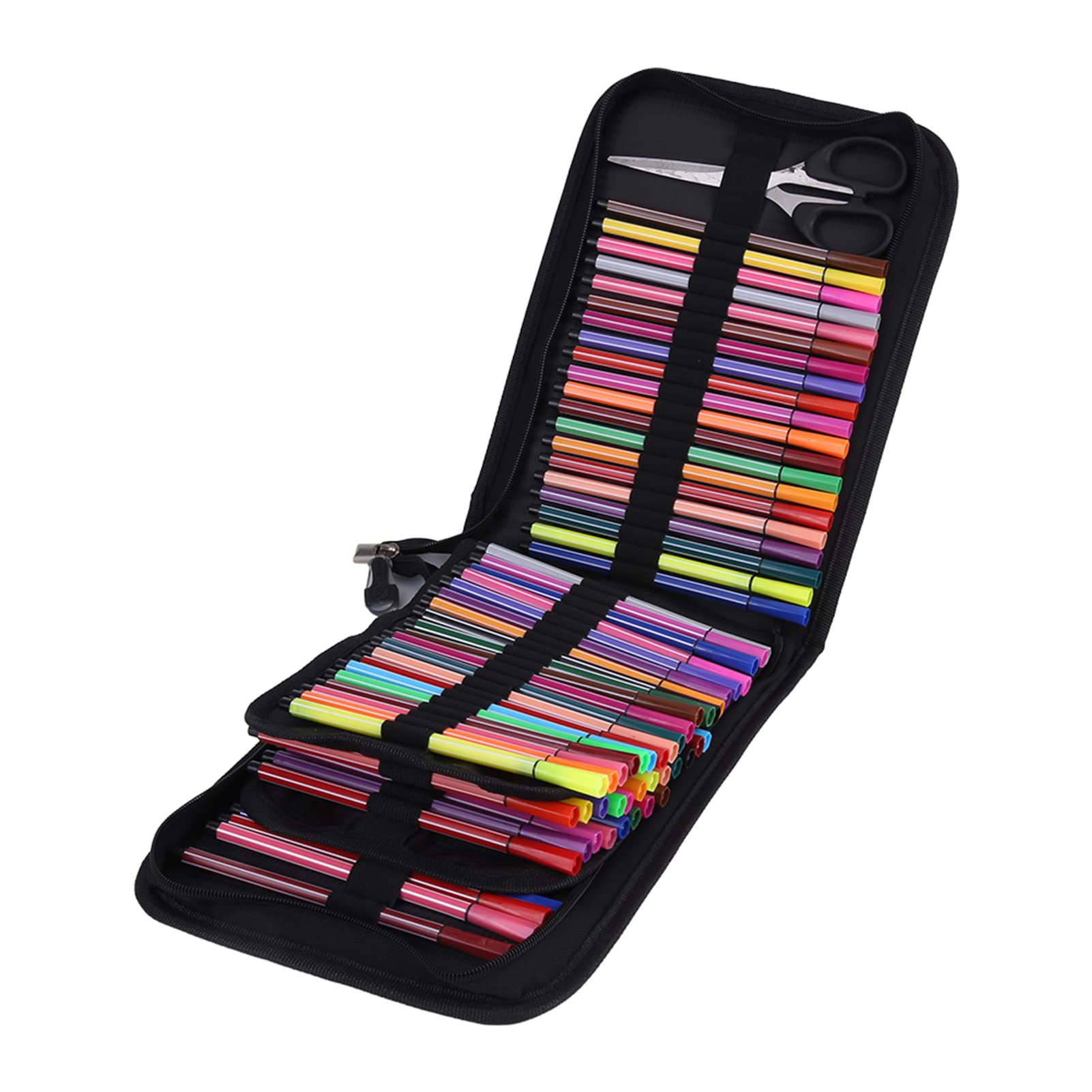 Cocoarm Astuccio per Matite, Borsa Portamatite in Tela con 72 120 Scomparti, Organizer a Grande capacità con Supporti Elastici Individuali, Portaoggetti Pieghevole con (Borsa pieghevole da 120 pezzi