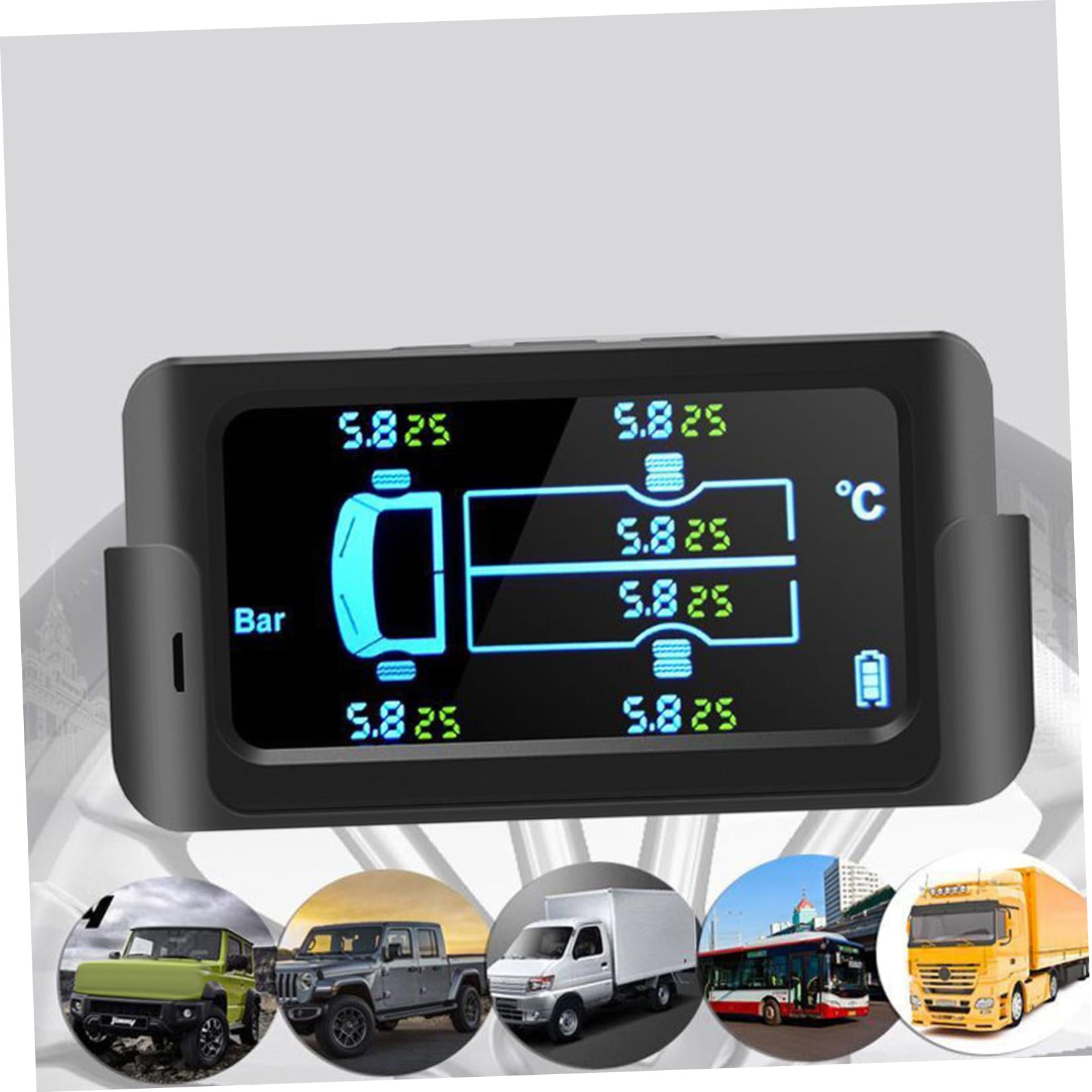 Sistema di Monitoraggio Pressione Pneumatici Sensori Esterni ABS 6 Pneumatici Wireless Solare per Camion e Autobus