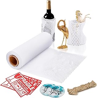 APQ Honeycomb Packing Paper 15 Inch x 100 Feet. White Honeycomb Paper Wrap for Packing. Perforated Cushioning Moving Paper Wrap Fragile Items. Durable, Biodegradable Packing Materials for Shipping