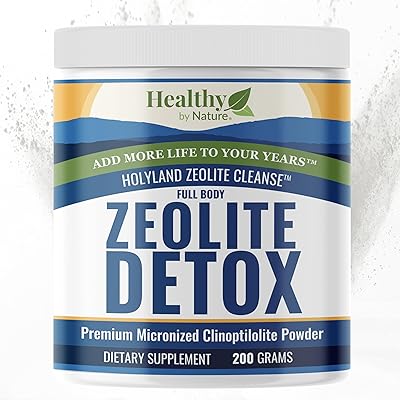 HolyLand Zeolite Cleanse - Zeolite Detox Powder 7.05oz 200 Gram - Clinoptilolite Natural Activated - Micronized 0-25 - Full Body Detox for Women, Men - Supports Energy, Focus, Immunity, Gut Health