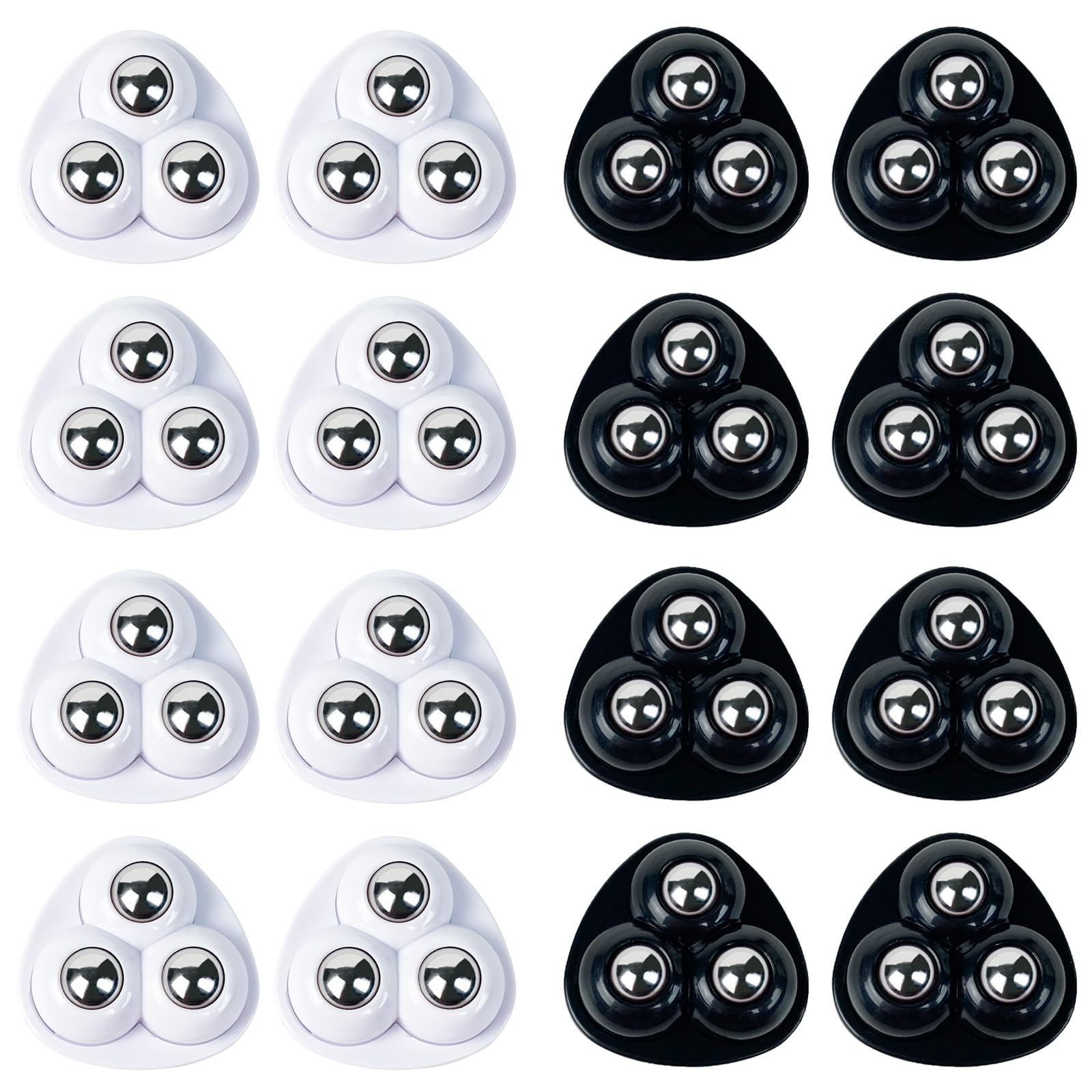 16Pcs Small Castor Wheels, Universal Pulley Casters, Durable Mini Swivel Castors, 360° Degree Rotation Sticky Ball Casters, Self Adhesive Caster Wheels, Mini Universal Wheel Furniture Sliders