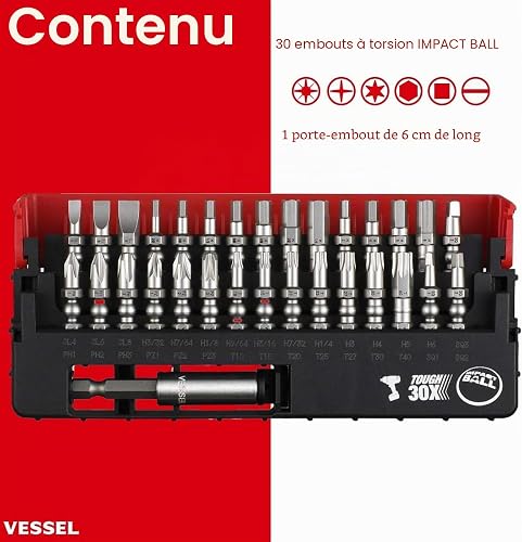 VESSEL Impact Ball™ Torsion Bit 30+1 PC. Set in Slide CASE No.IB31P02U Made in Japan by VESSEL - 6