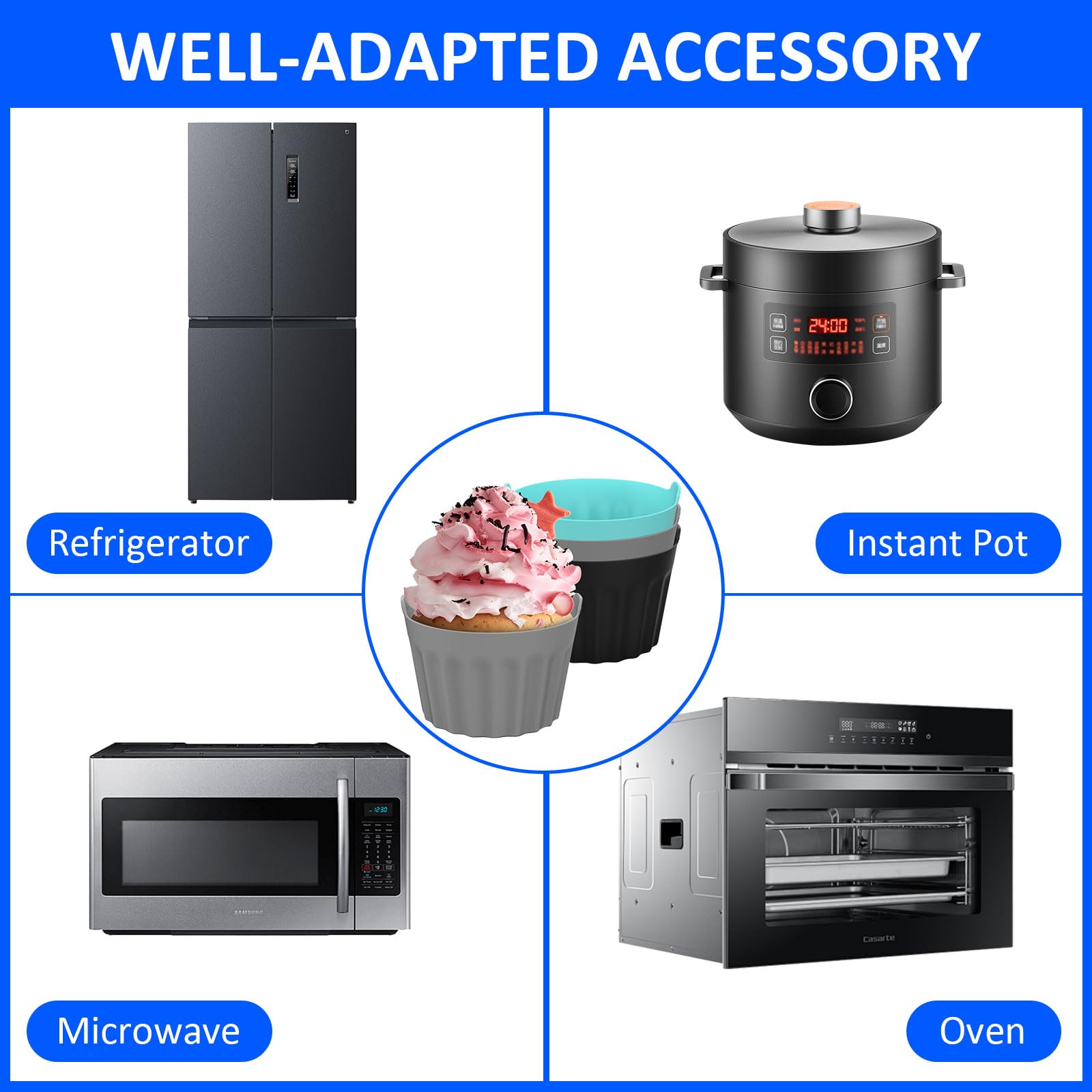 6 Stuks Luchtfriteuse Eivorm Siliconen Taartvormen, 10 cm Airfryer