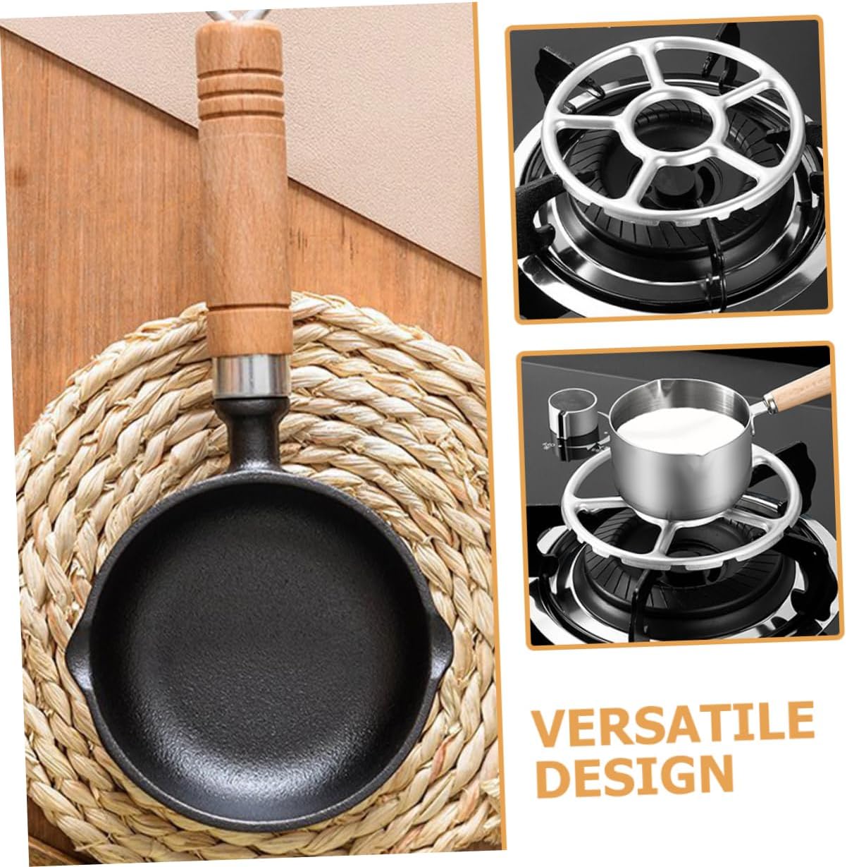 SECFOU Wood Handle, Mini Butter Melting Pot Small Sauce Pan