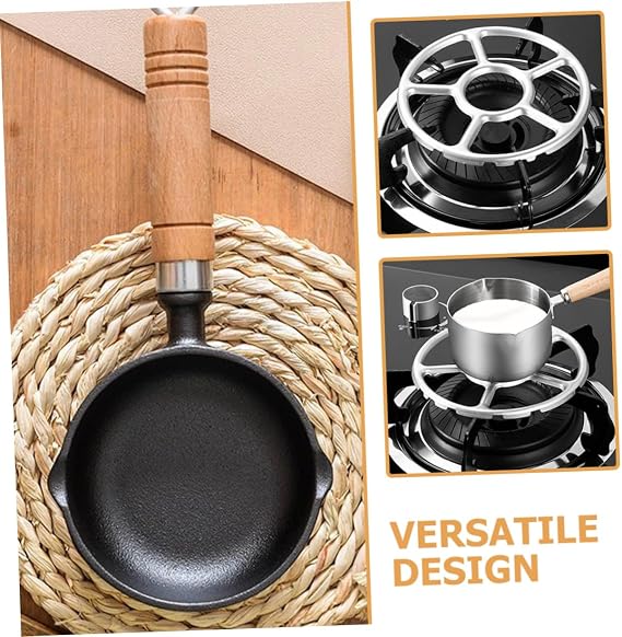 Zerodeko Cookware Small Oil Pot Sauce Pot Milk Sauce Pan Egg Pan Lid Nonstick Stove Rack