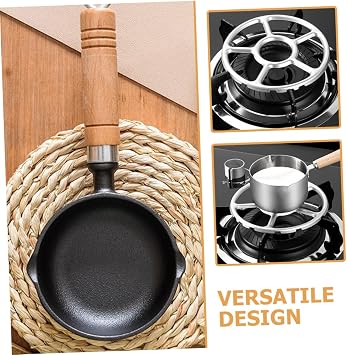 Zerodeko Cookware Small Oil Pot Sauce Pot Milk Sauce Pan Egg Pan Lid Nonstick Stove Rack