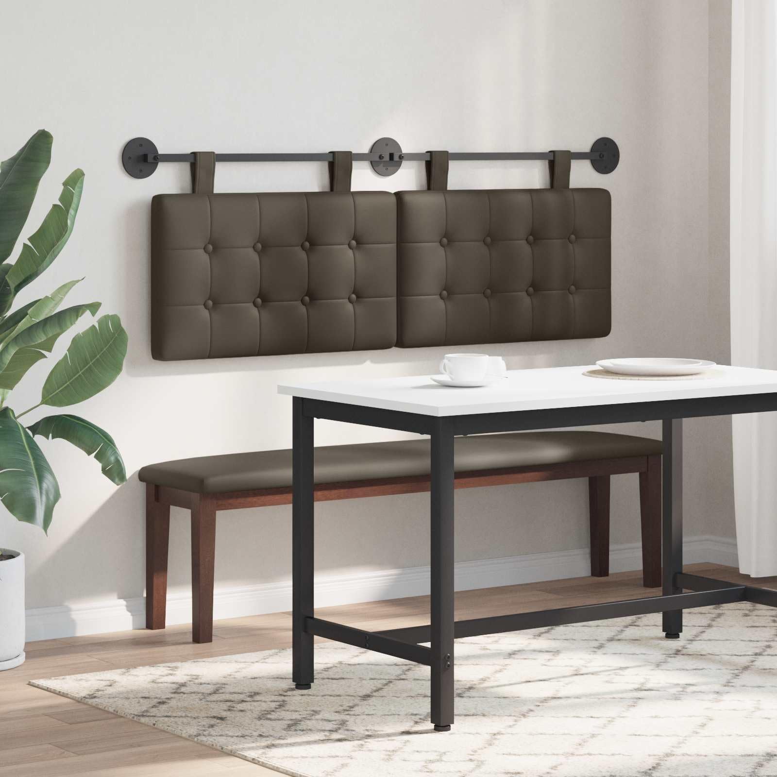 Testiera Sospesa Similpelle 130x55x5 cm, Pannello Parete Moderno